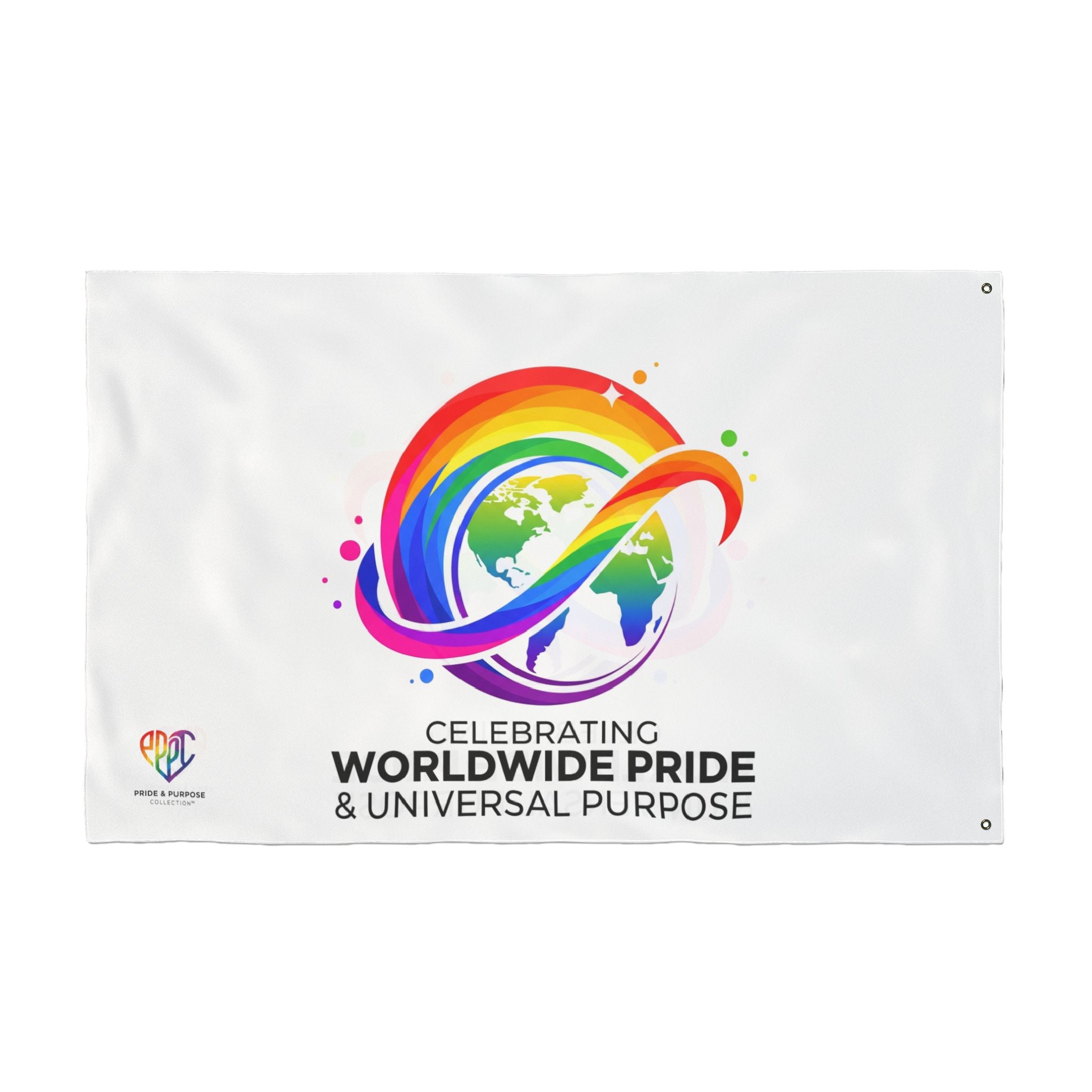 Celebrating Worldwide Pride & Universal Purpose™ Premium House Flag | Pride Affirmation