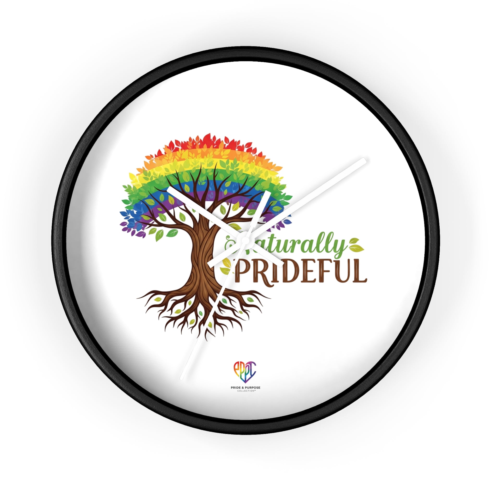 Naturally Prideful™ Rainbow Tree Inspirational Wall Clock