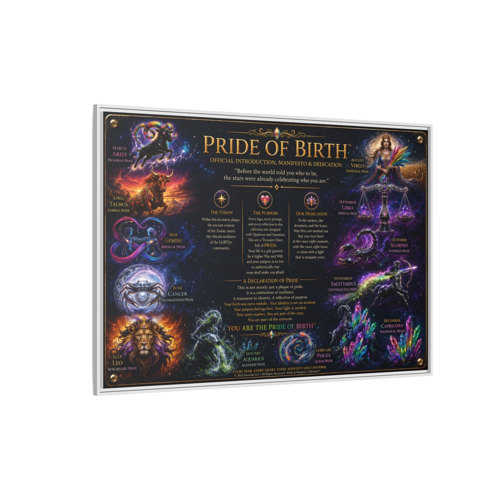 "Pride of Birth™ – Signature Legacy Canvas"™  Matte Canvas Framed Art