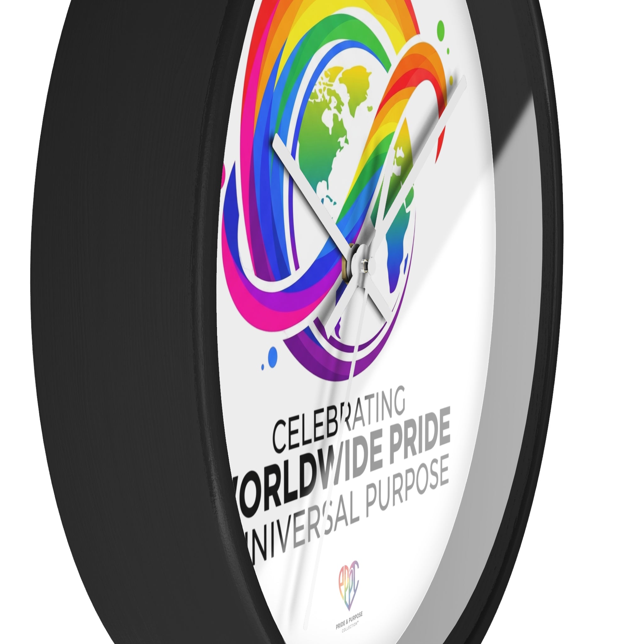 Worldwide Pride™ Rainbow Globe Inspirational Wall Clock | Pride Affirmation
