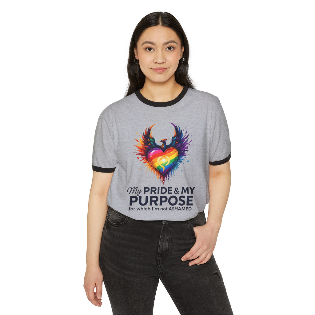 My Pride & My Purpose™ Unisex Premium Ringer T-Shirt | LGBTQ+ Pride Apparel