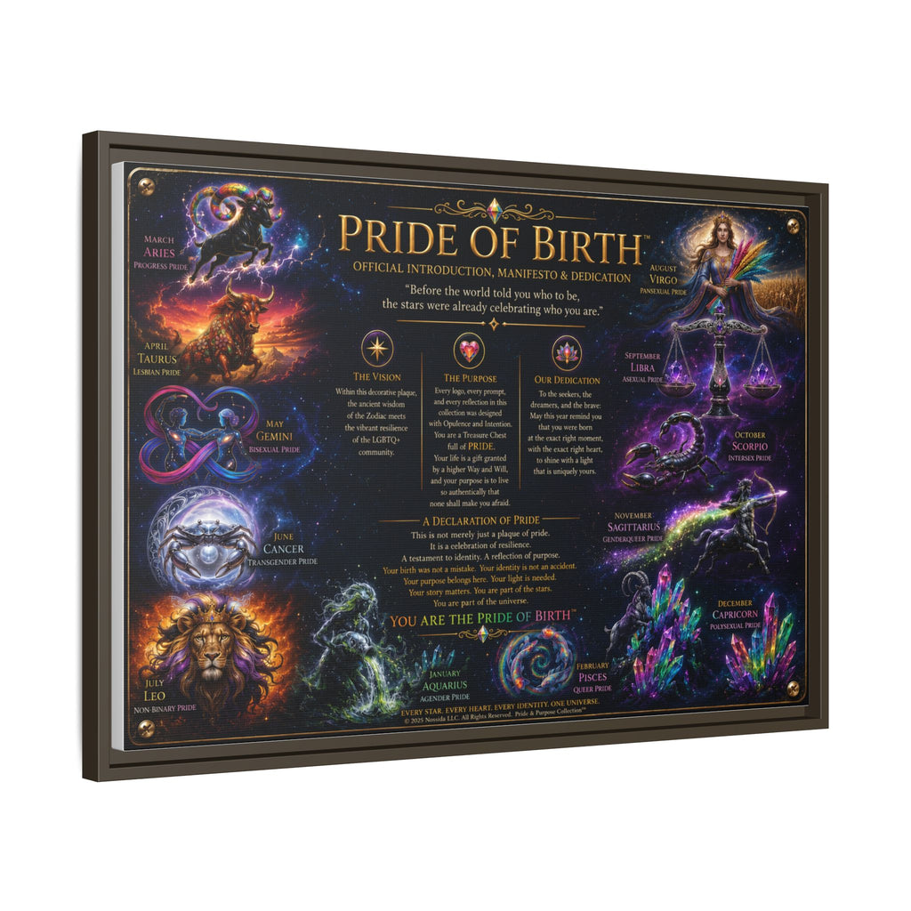 "Pride of Birth™ – Signature Legacy Canvas"™  Matte Canvas Framed Art