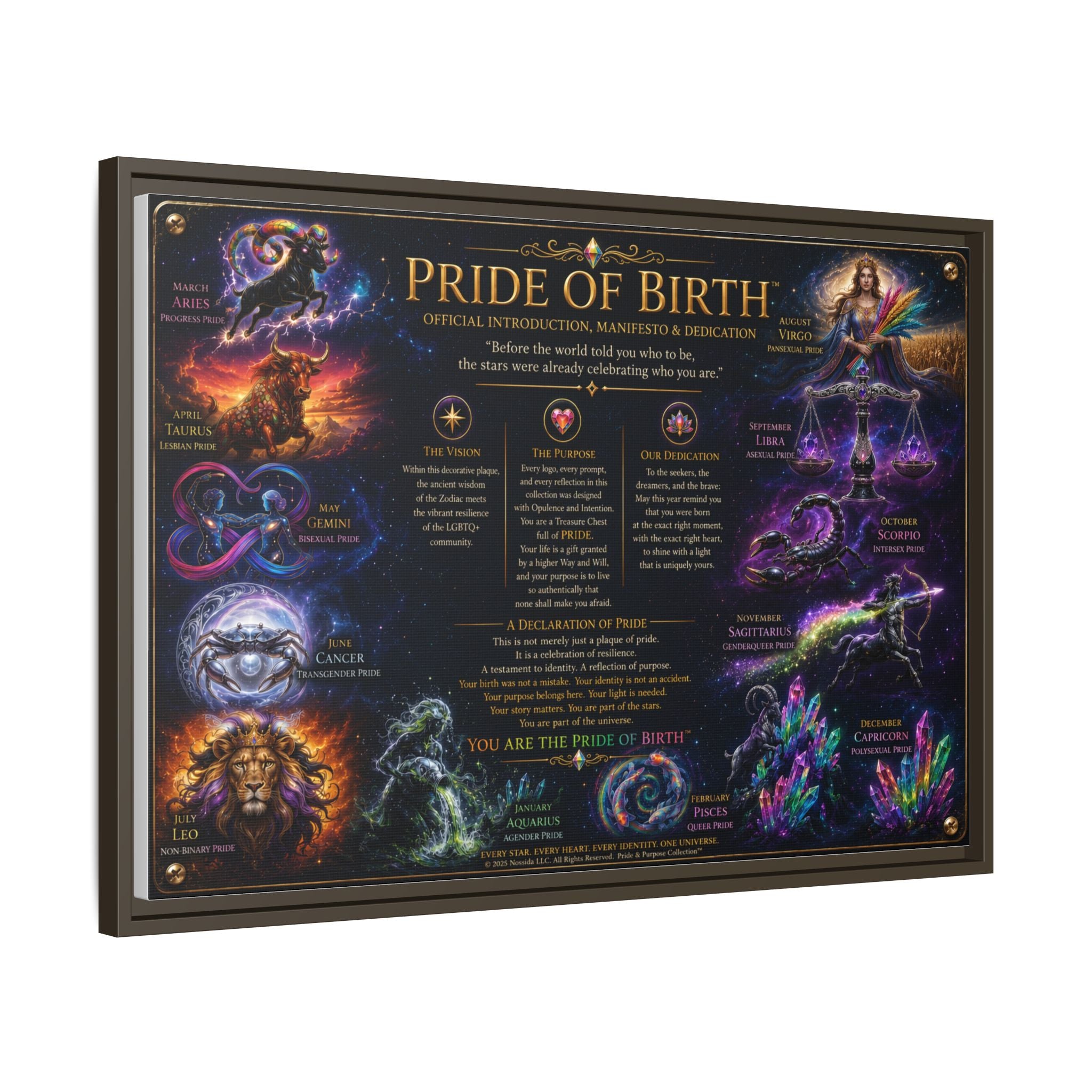 "Pride of Birth™ – Signature Legacy Canvas"™  Matte Canvas Framed Art
