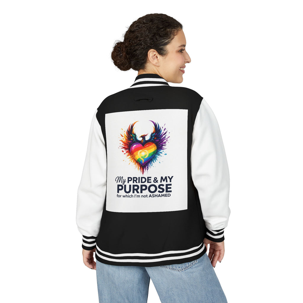 My Pride & My Purpose™ Premium Varsity Jacket | LGBTQ+ Pride Apparel
