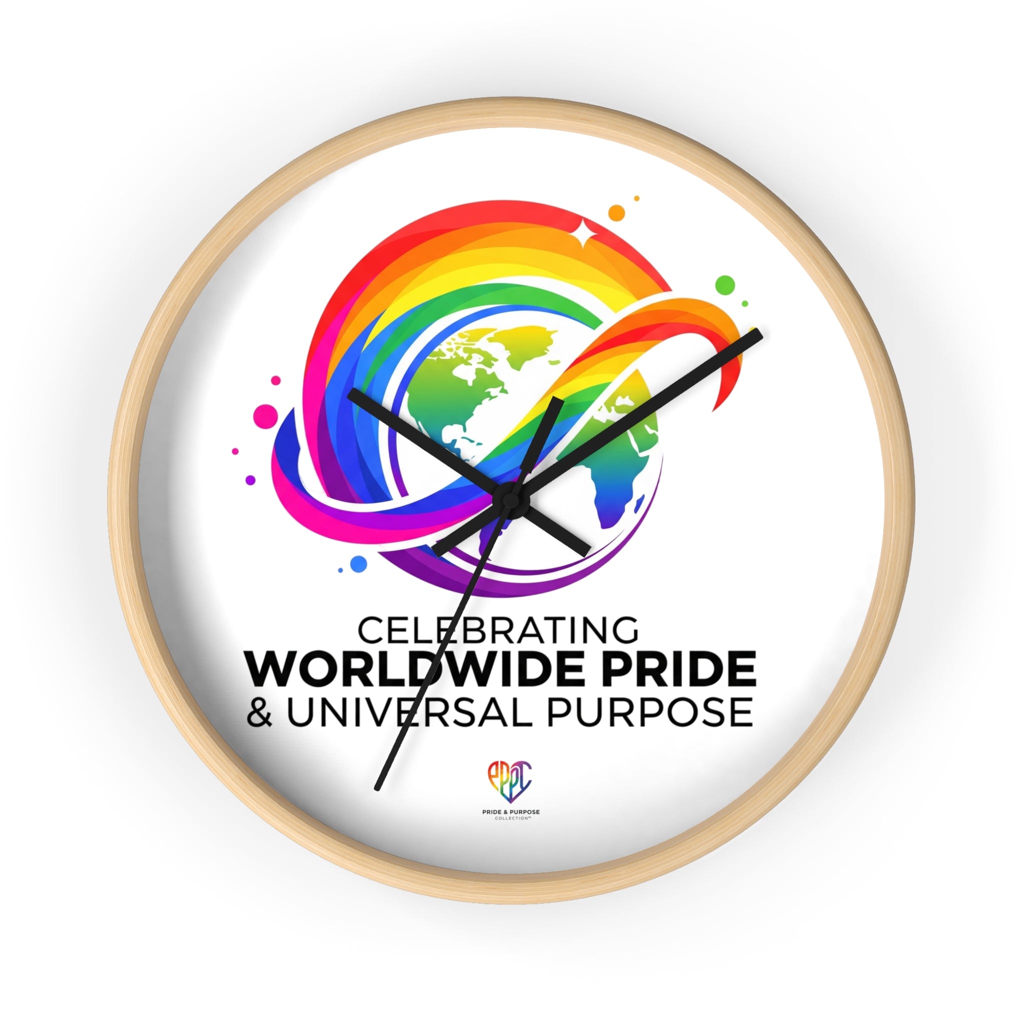 Worldwide Pride™ Rainbow Globe Inspirational Wall Clock | Pride Affirmation