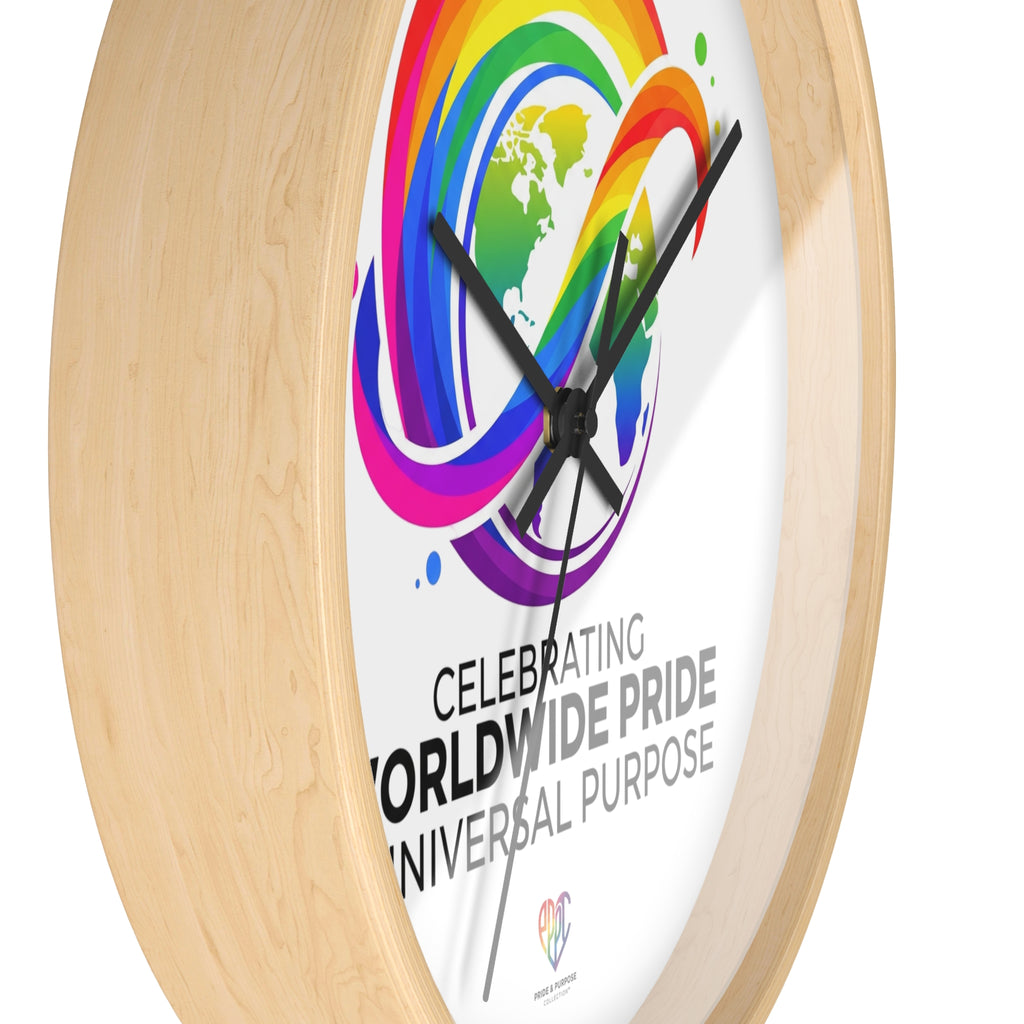 Worldwide Pride™ Rainbow Globe Inspirational Wall Clock | Pride Affirmation
