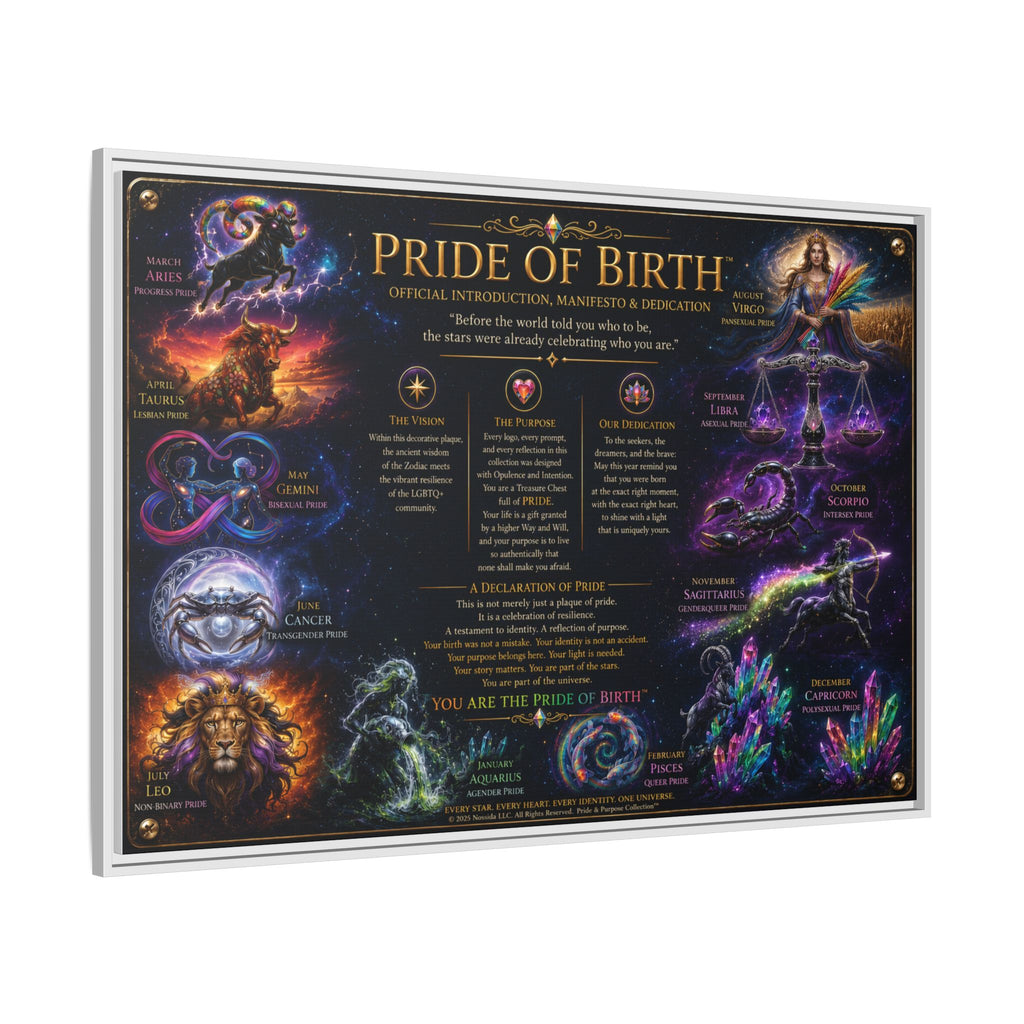 "Pride of Birth™ – Signature Legacy Canvas"™  Matte Canvas Framed Art