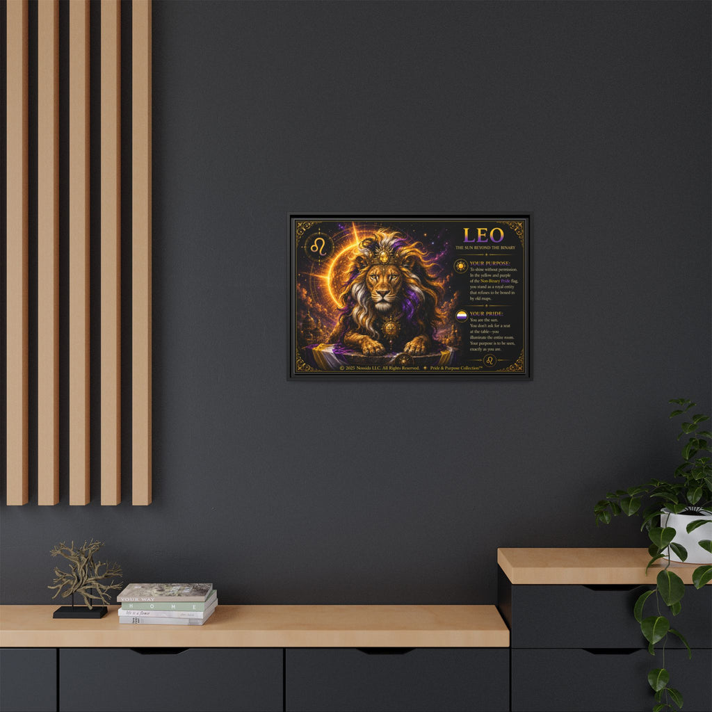 Pride of Birth™ LEO  The Sun Beyond the Binary  Framed Matte Canvas Wall Art