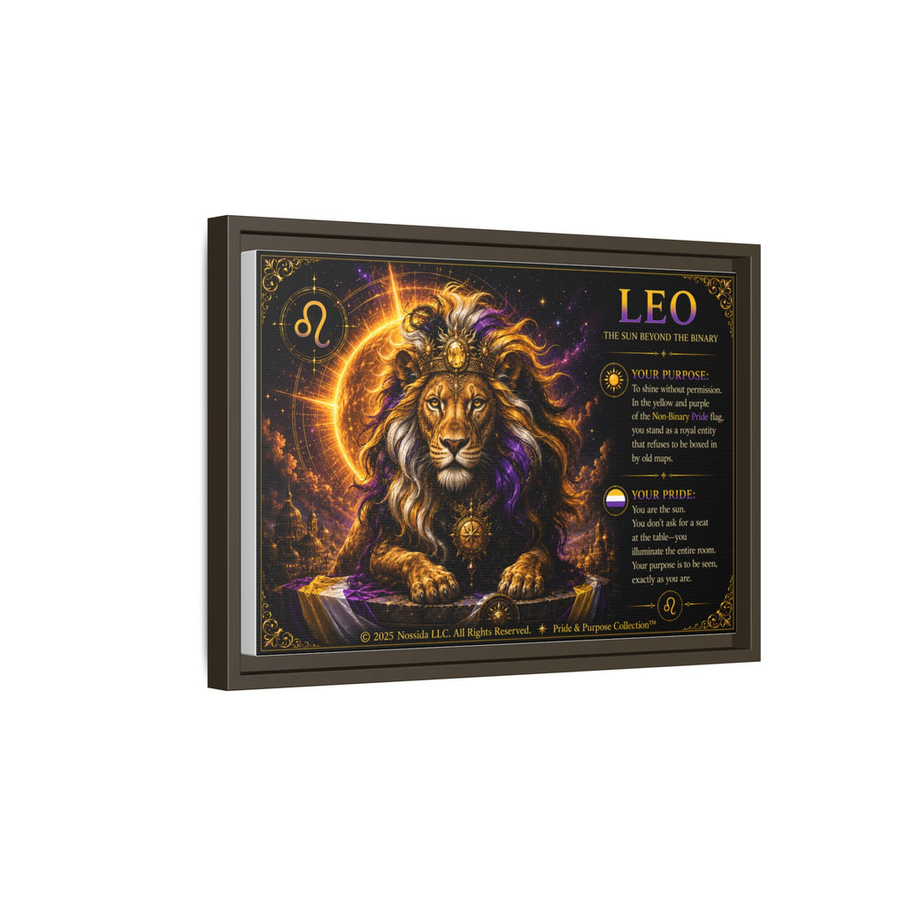 Pride of Birth™ LEO  The Sun Beyond the Binary  Framed Matte Canvas Wall Art