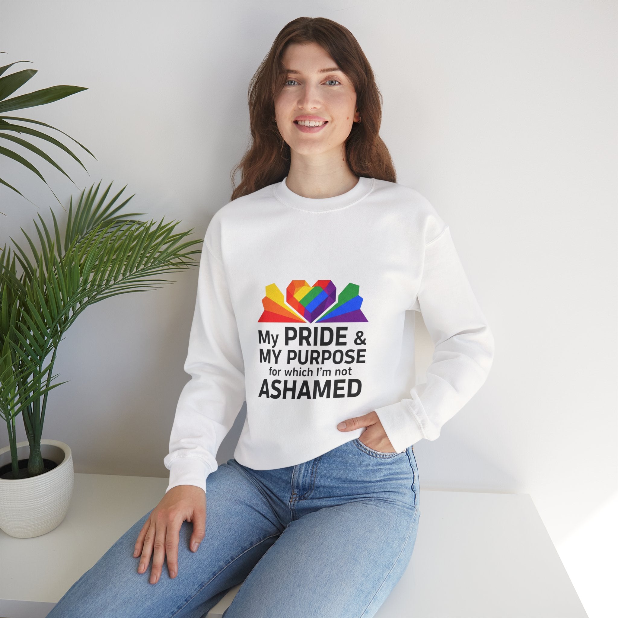 My Pride & My Purpose™ Heavy Blend Crewneck Sweatshirt | LGBTQ+ Pride