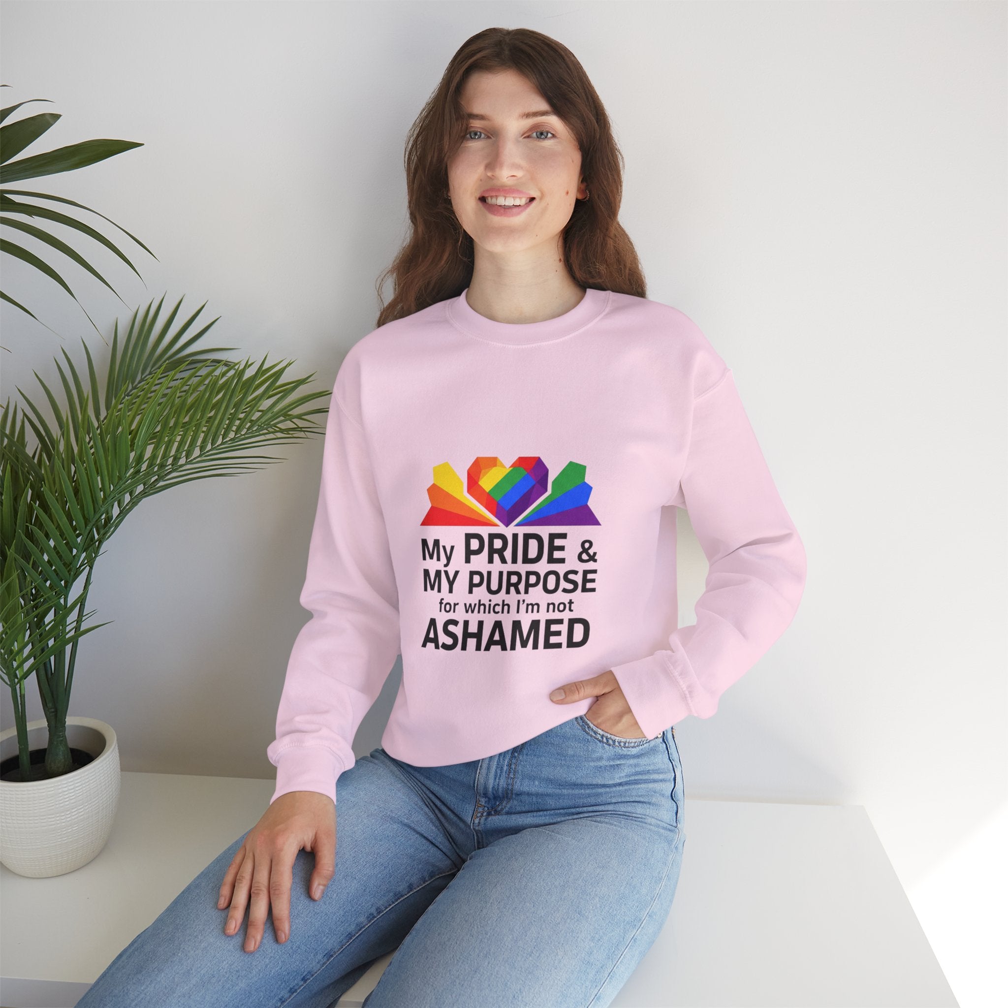 My Pride & My Purpose™ Heavy Blend Crewneck Sweatshirt | LGBTQ+ Pride