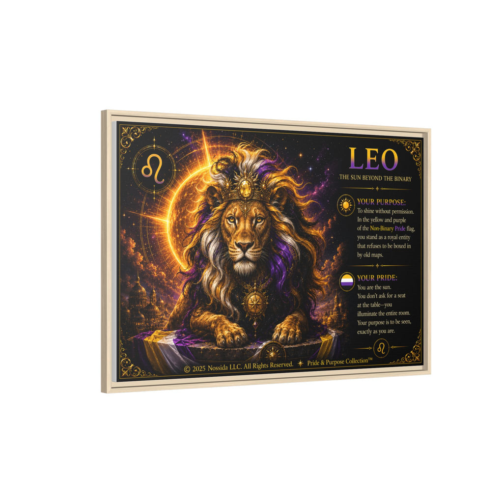 Pride of Birth™ LEO  The Sun Beyond the Binary  Framed Matte Canvas Wall Art