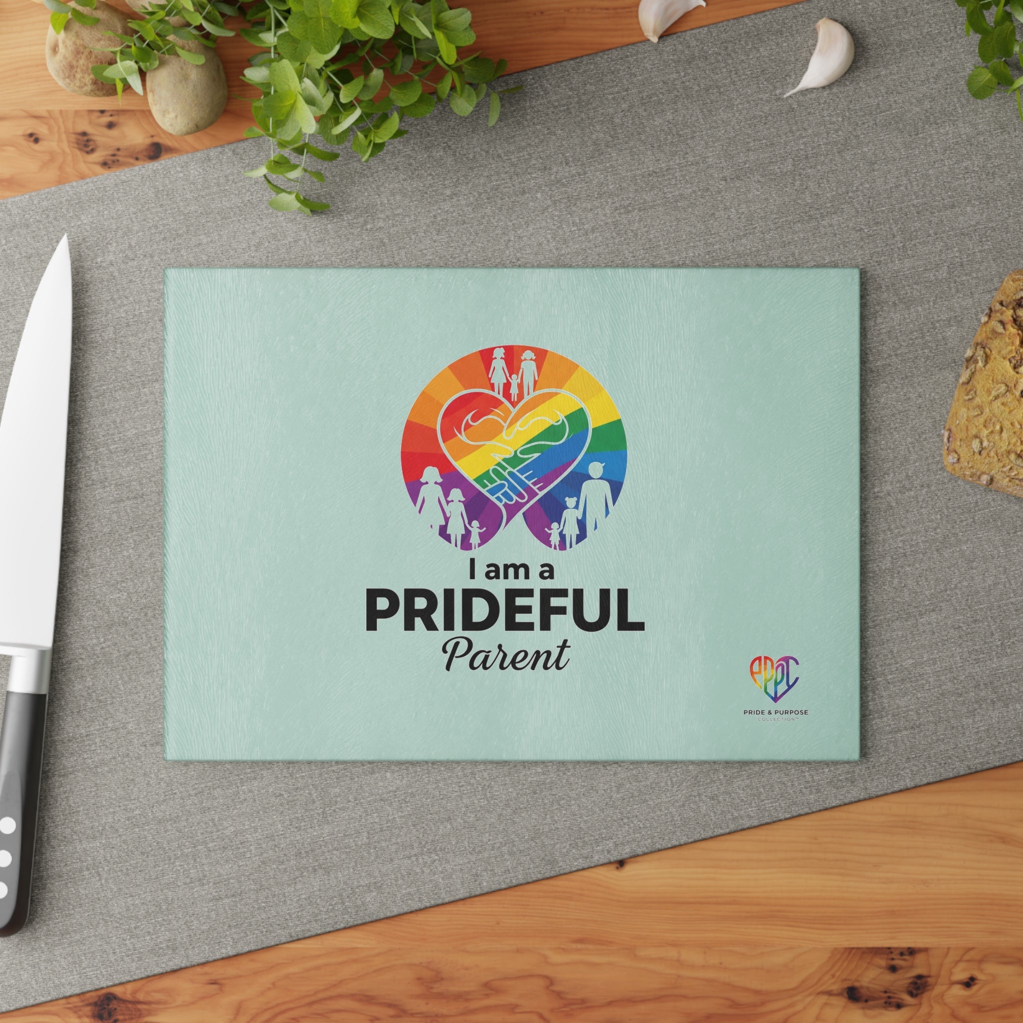 I Am a Prideful Parent™ Premium Glass Cutting Board