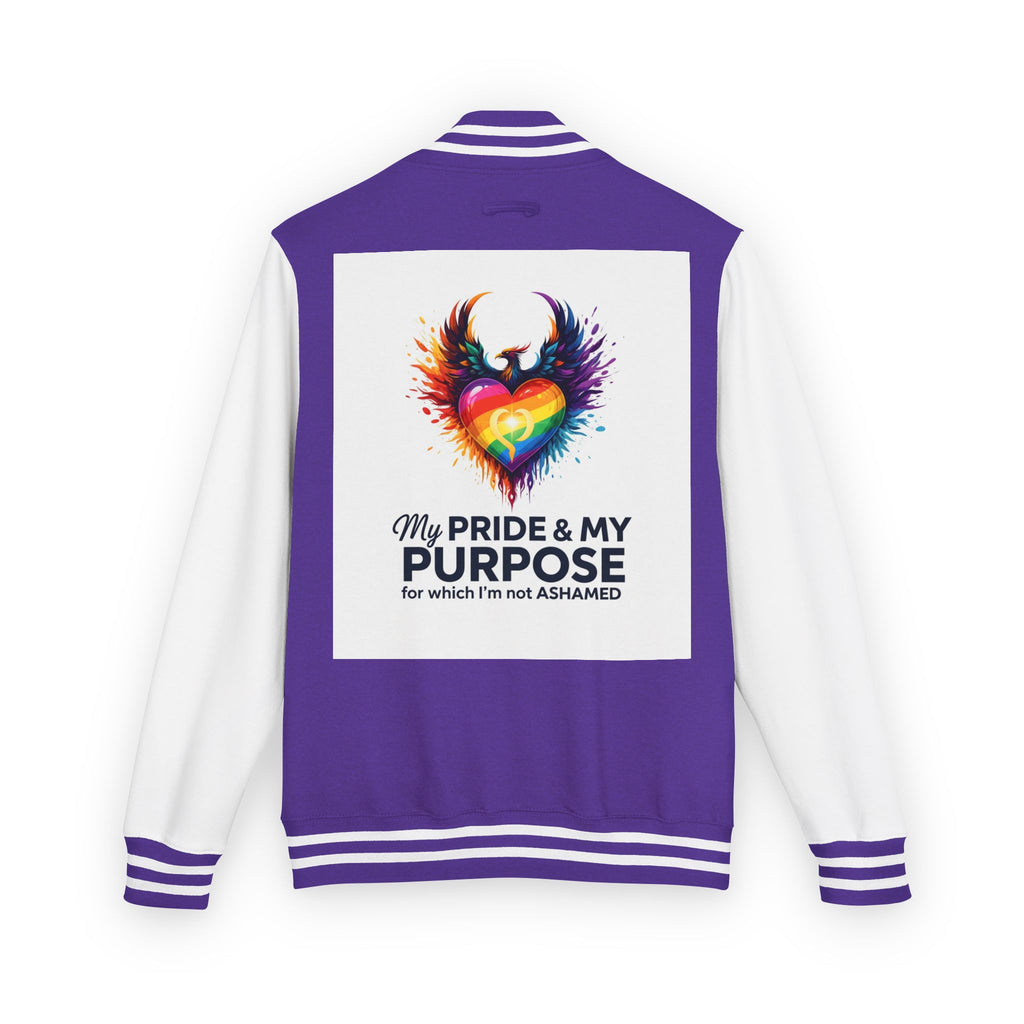 My Pride & My Purpose™ Premium Varsity Jacket | LGBTQ+ Pride Apparel