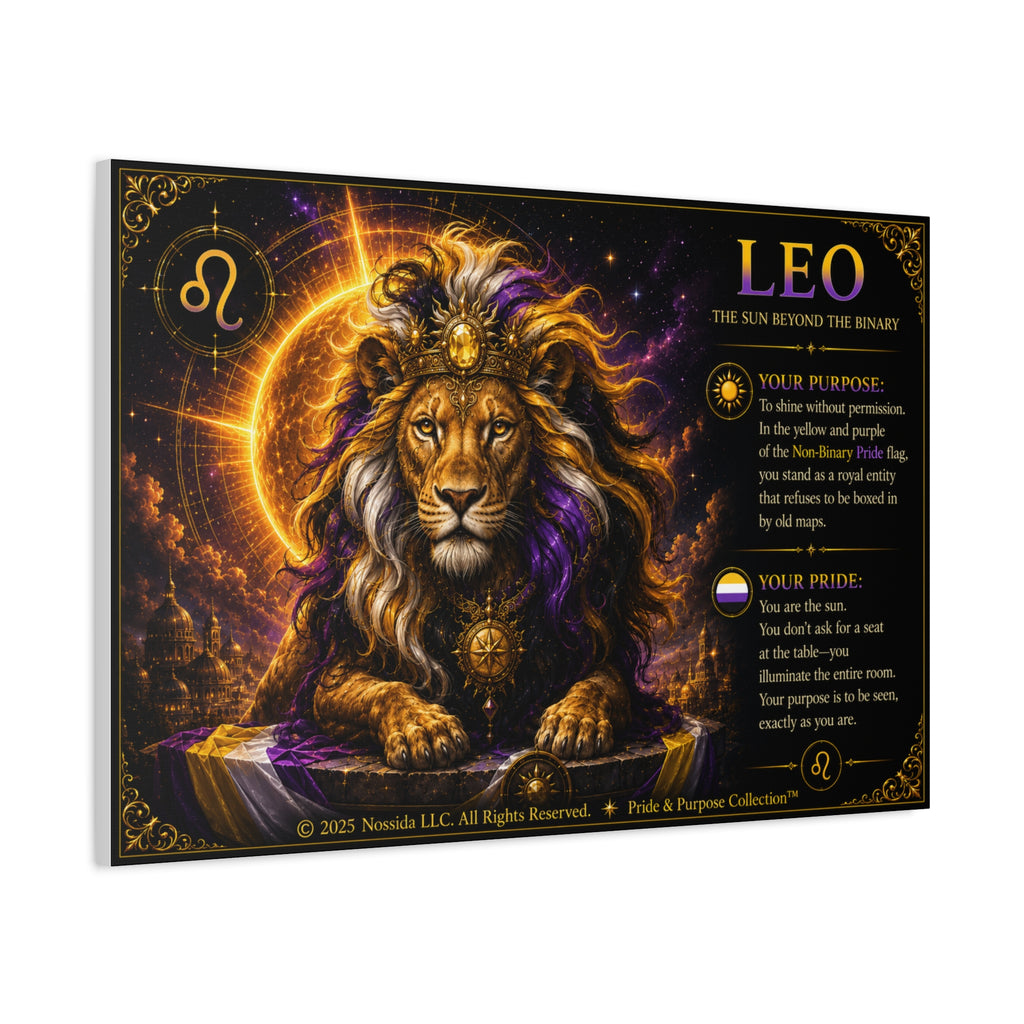 Pride of Birth™ LEO  The Sun Beyond the Binary Matte Canvas Print Wall Art