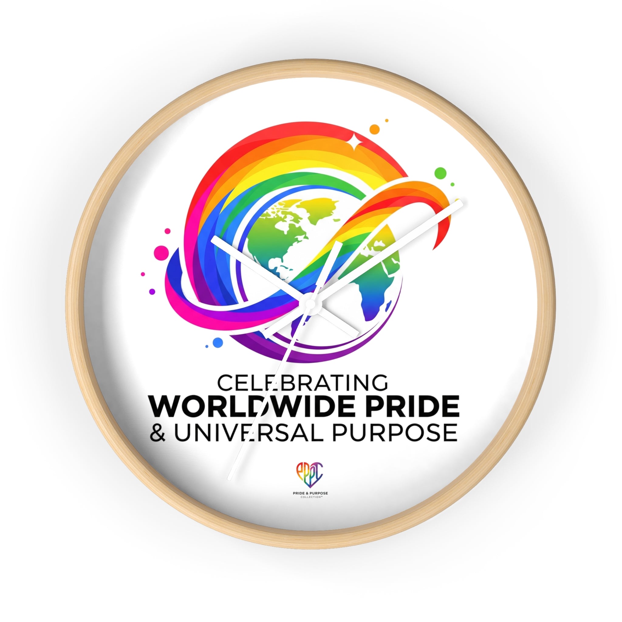 Worldwide Pride™ Rainbow Globe Inspirational Wall Clock | Pride Affirmation