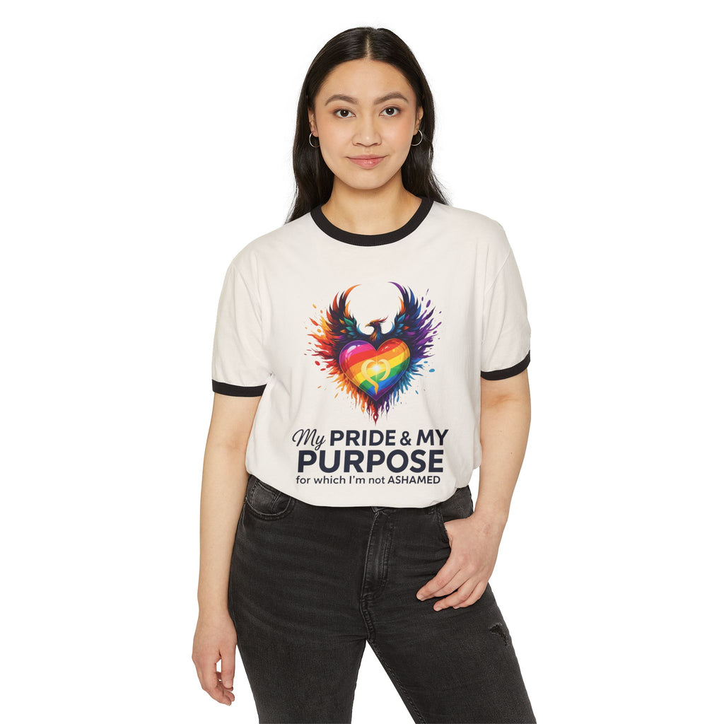 My Pride & My Purpose™ Unisex Premium Ringer T-Shirt | LGBTQ+ Pride Apparel
