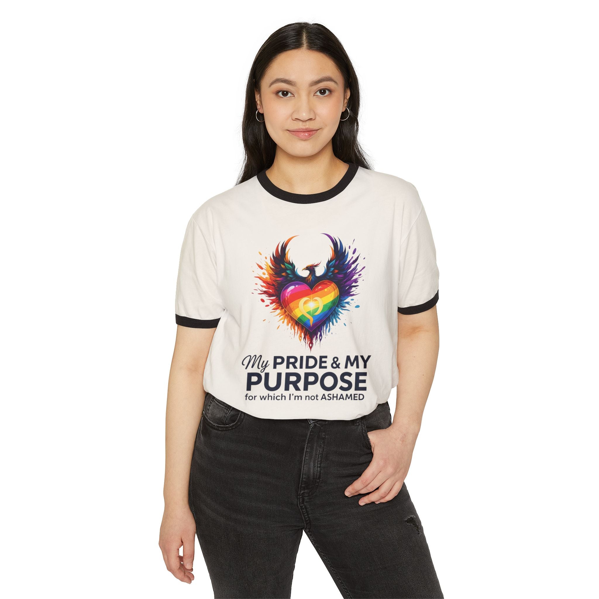 My Pride & My Purpose™ Unisex Premium Ringer T-Shirt | LGBTQ+ Pride Apparel