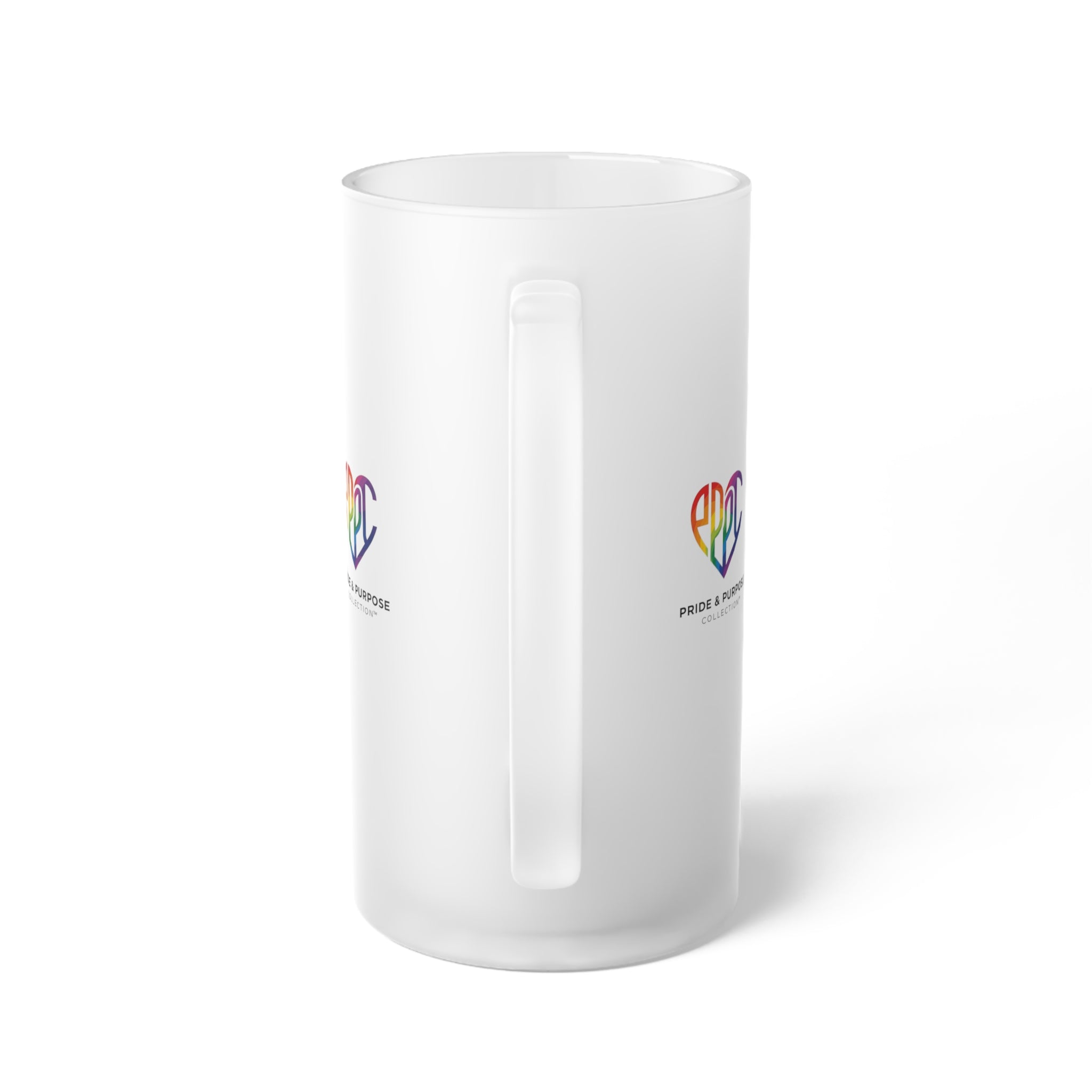 LGBTQ Pride and Purpose™ Frosted Glass Beer Mug | LGBTQ+ Drinkware