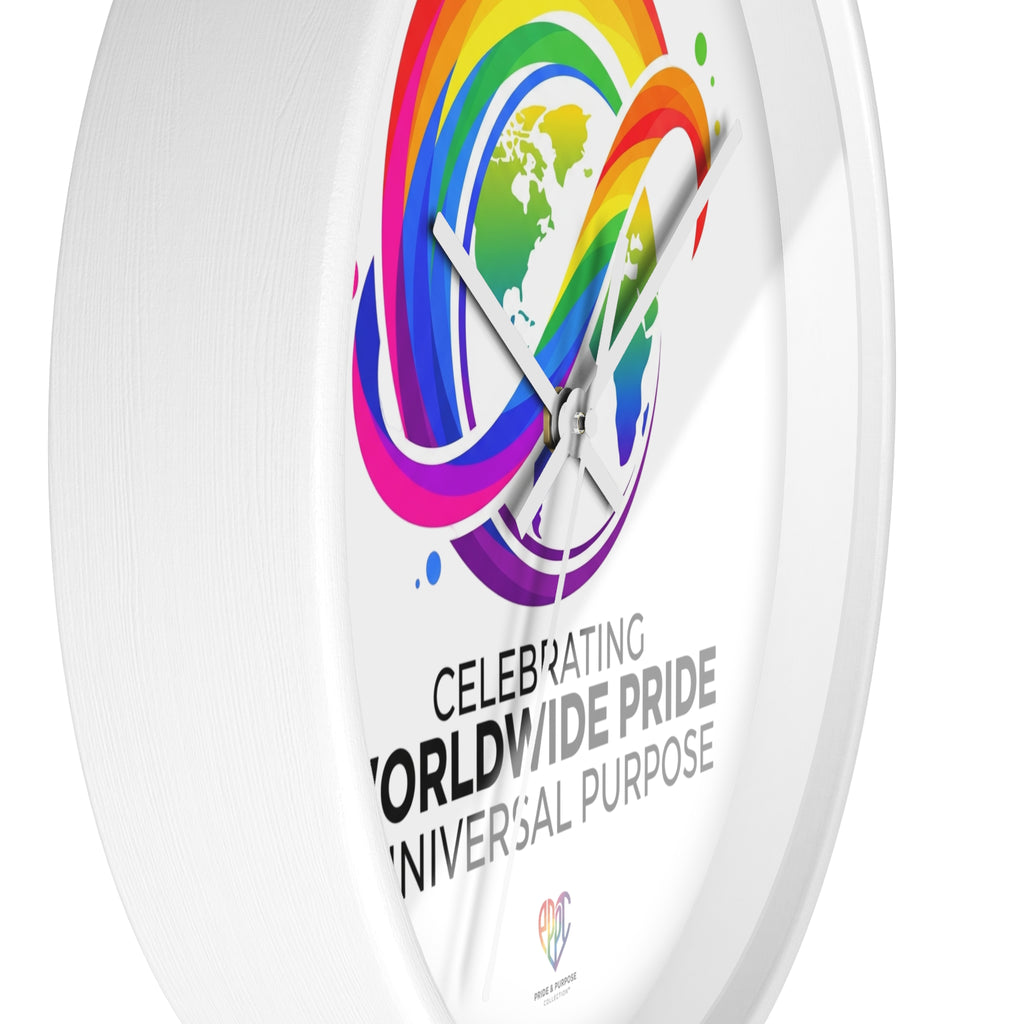 Worldwide Pride™ Rainbow Globe Inspirational Wall Clock | Pride Affirmation