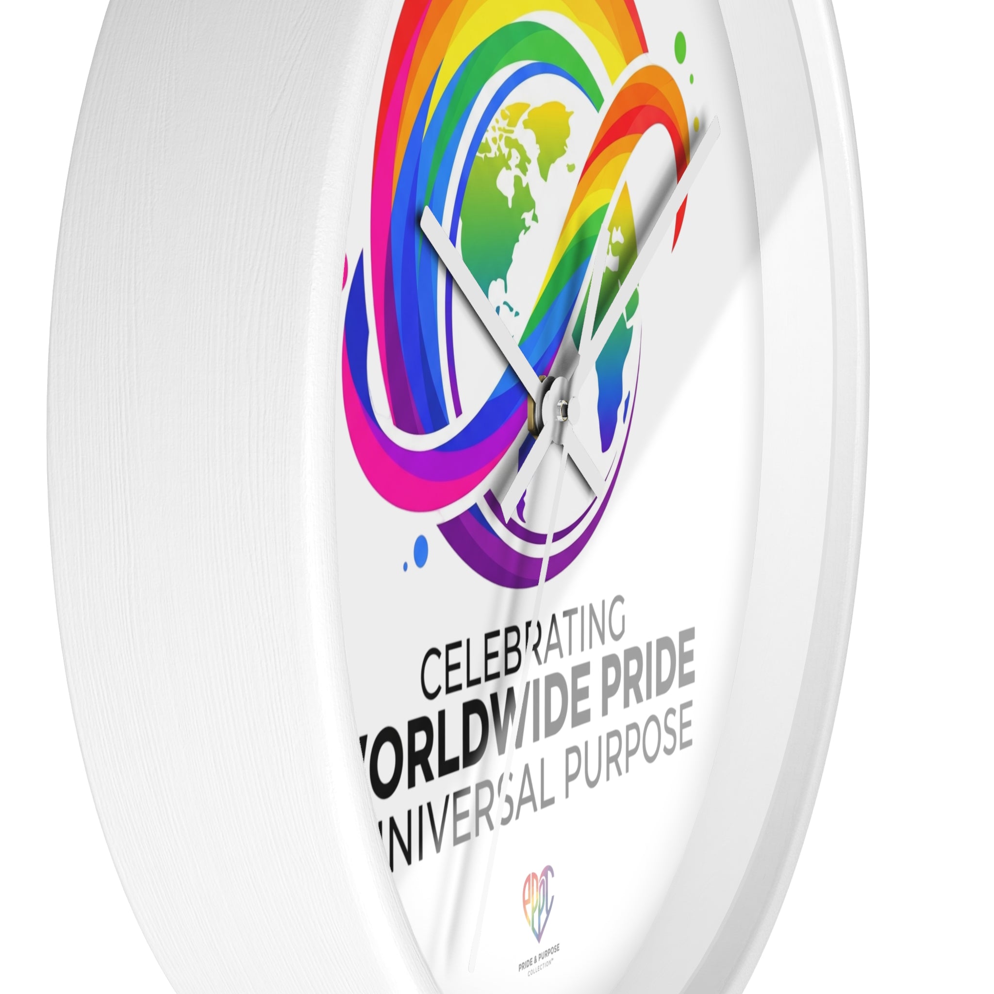 Worldwide Pride™ Rainbow Globe Inspirational Wall Clock | Pride Affirmation