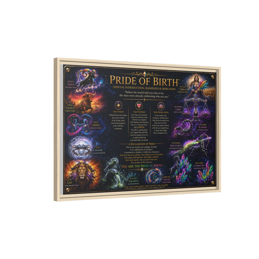 "Pride of Birth™ – Signature Legacy Canvas"™  Matte Canvas Framed Art