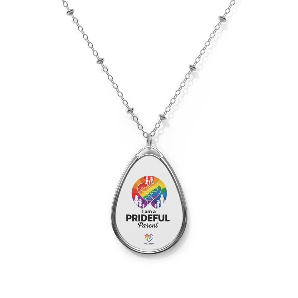 I Am a Prideful Parent™ Premium Oval Pendant Necklace
