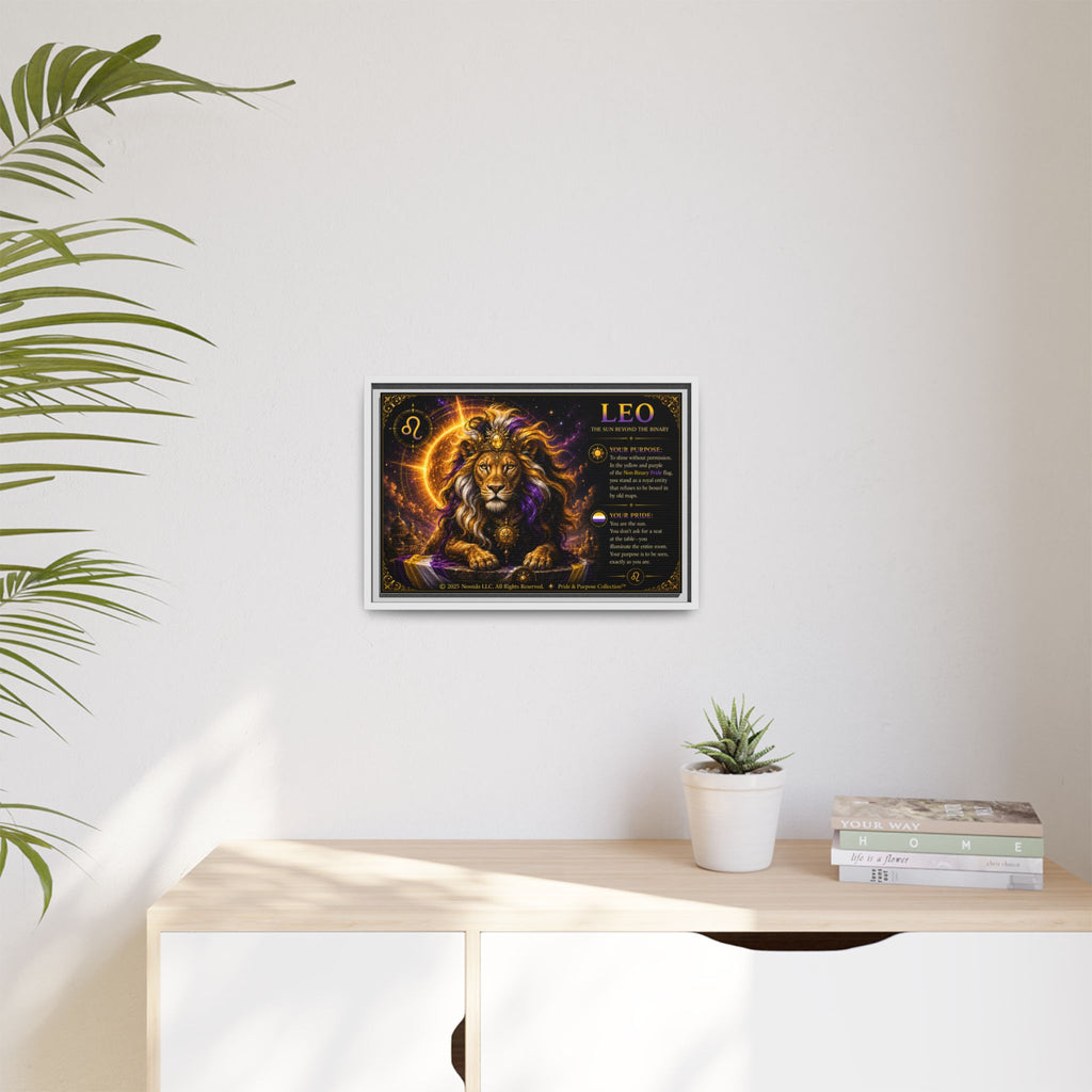 Pride of Birth™ LEO  The Sun Beyond the Binary  Framed Matte Canvas Wall Art