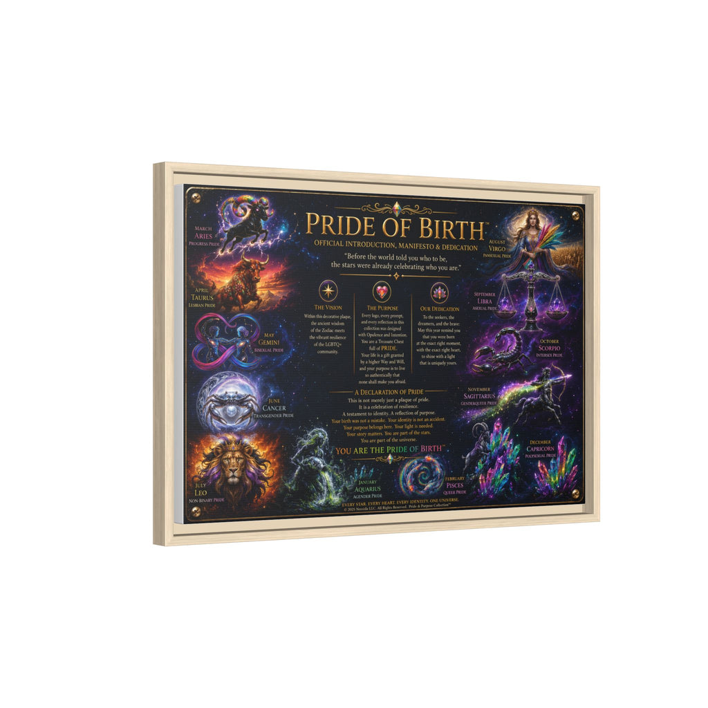 "Pride of Birth™ – Signature Legacy Canvas"™  Matte Canvas Framed Art