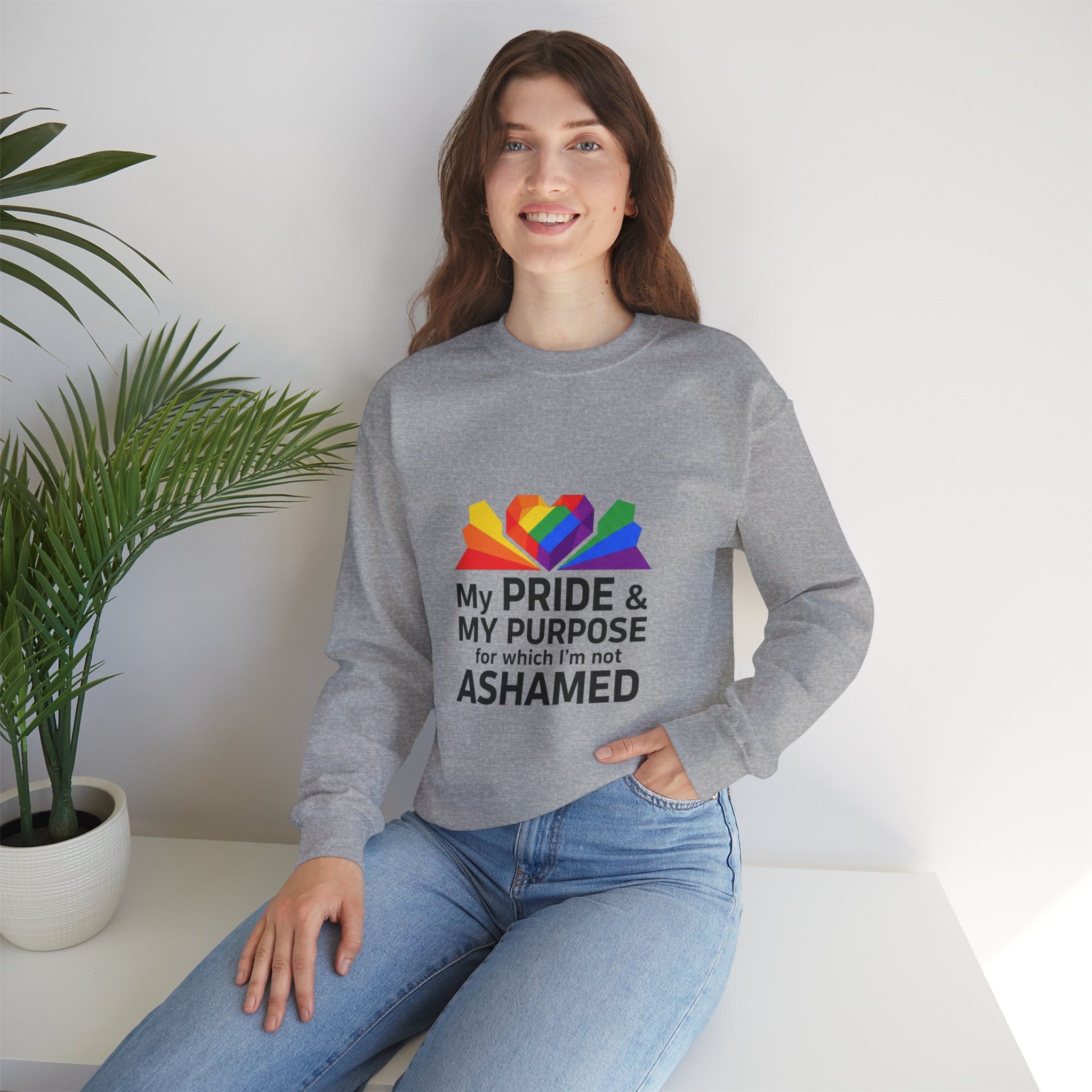 My Pride & My Purpose™ Heavy Blend Crewneck Sweatshirt | LGBTQ+ Pride