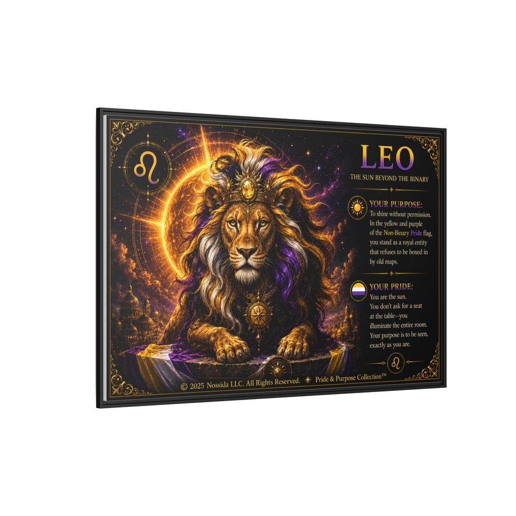 Pride of Birth™ LEO  The Sun Beyond the Binary  Framed Matte Canvas Wall Art