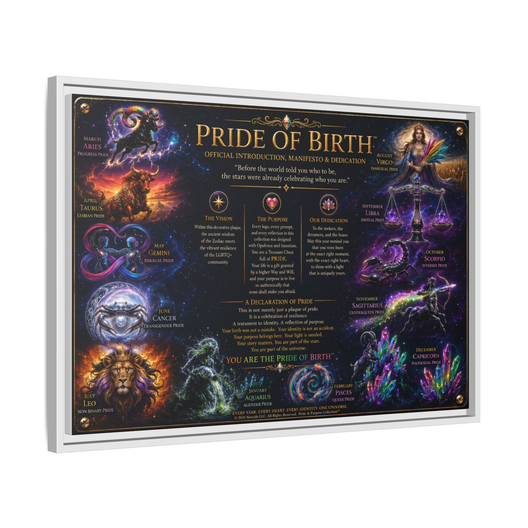 "Pride of Birth™ – Signature Legacy Canvas"™  Matte Canvas Framed Art
