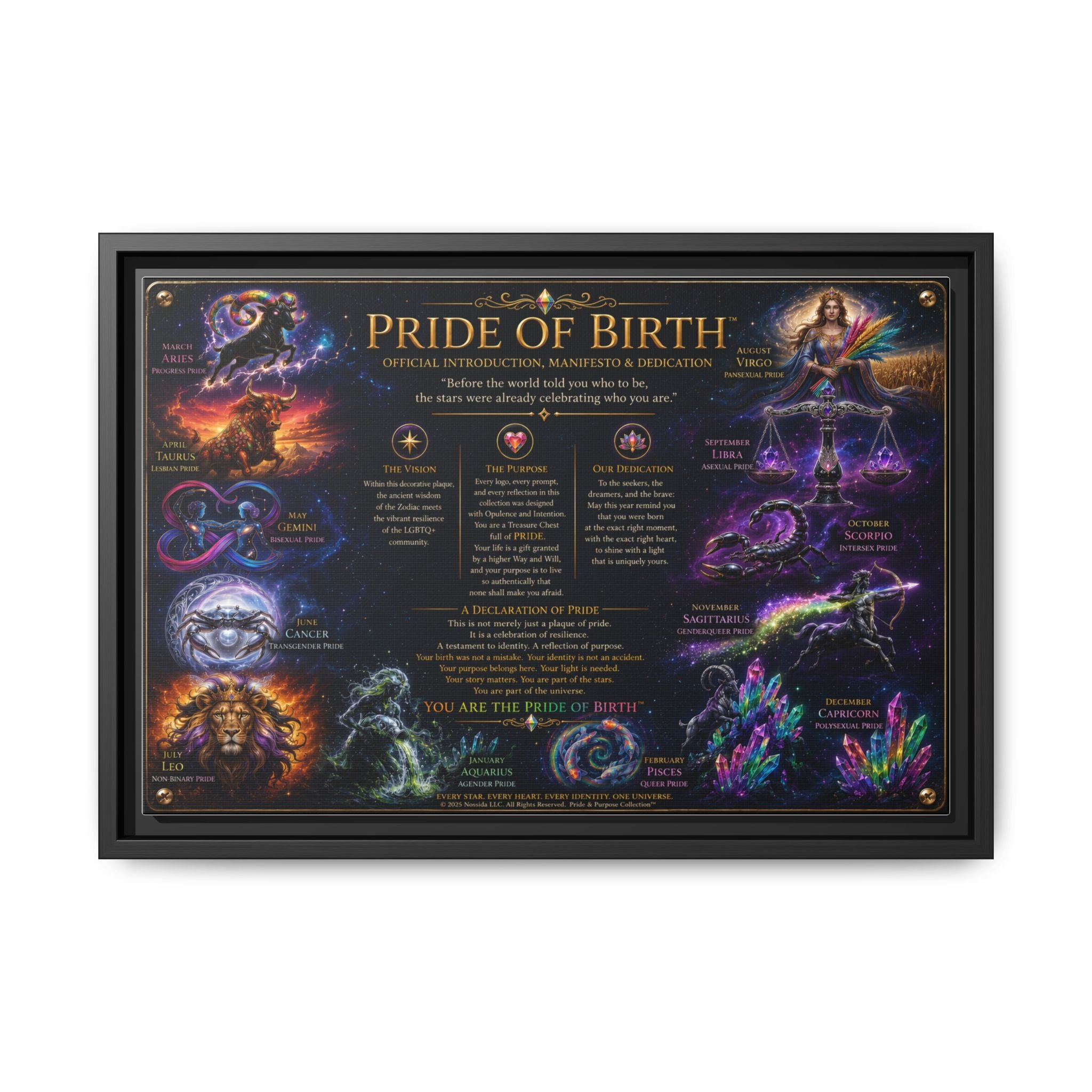 "Pride of Birth™ – Signature Legacy Canvas"™  Matte Canvas Framed Art