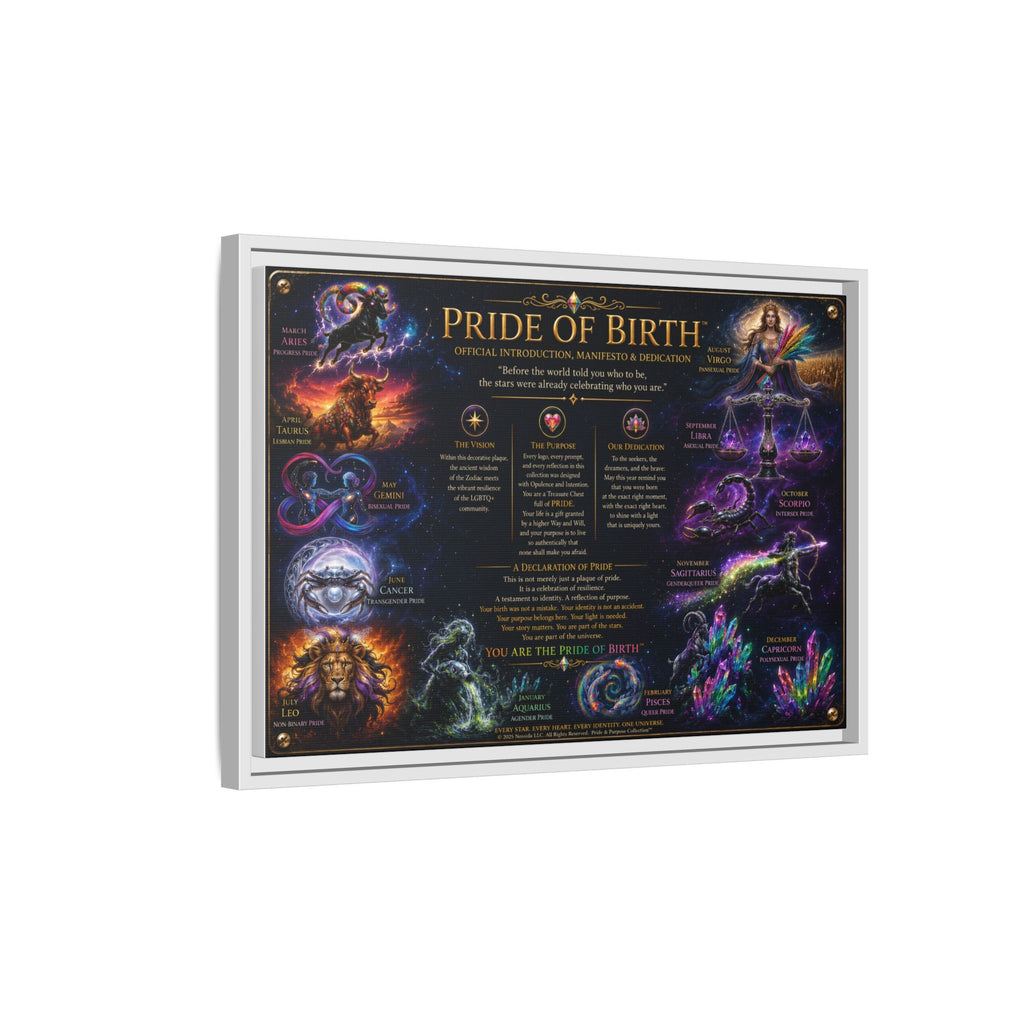 "Pride of Birth™ – Signature Legacy Canvas"™  Matte Canvas Framed Art