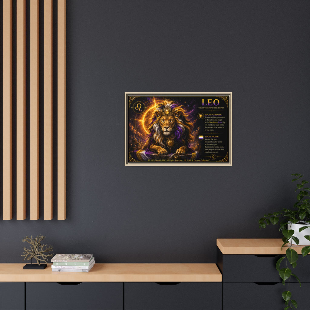Pride of Birth™ LEO  The Sun Beyond the Binary  Framed Matte Canvas Wall Art