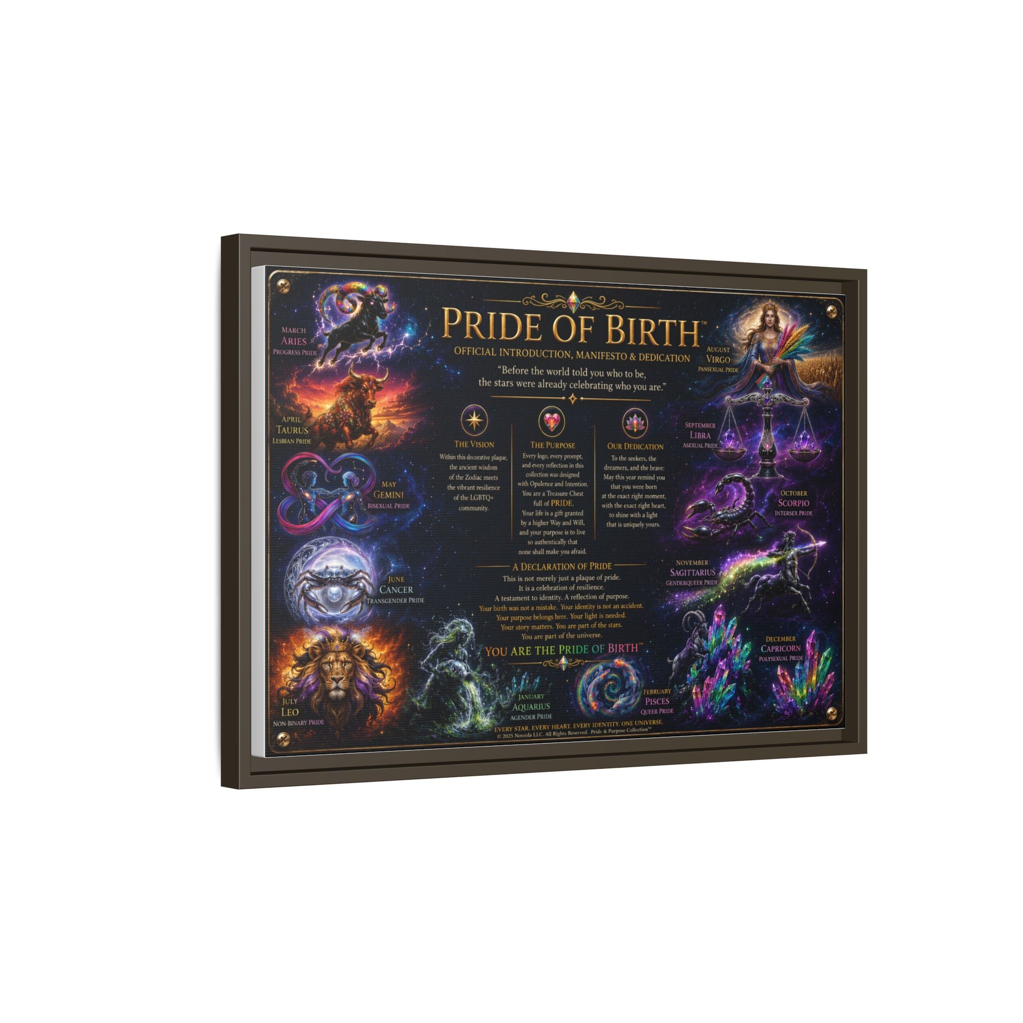 "Pride of Birth™ – Signature Legacy Canvas"™  Matte Canvas Framed Art