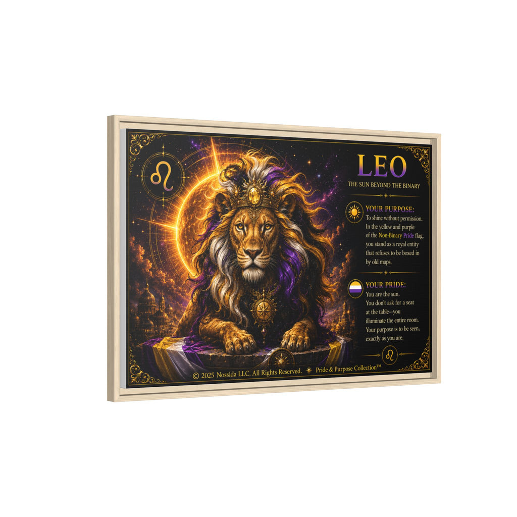 Pride of Birth™ LEO  The Sun Beyond the Binary  Framed Matte Canvas Wall Art