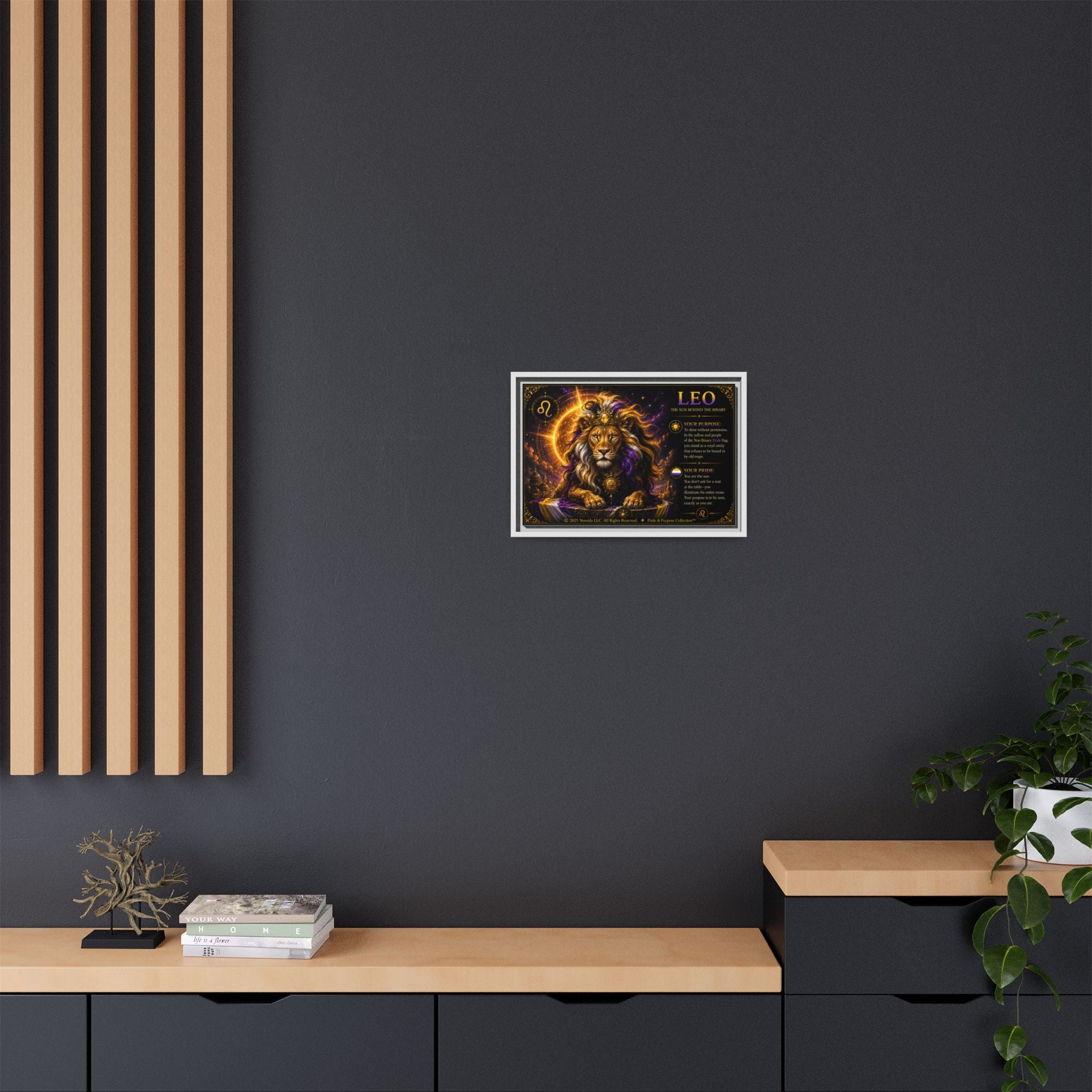 Pride of Birth™ LEO  The Sun Beyond the Binary  Framed Matte Canvas Wall Art