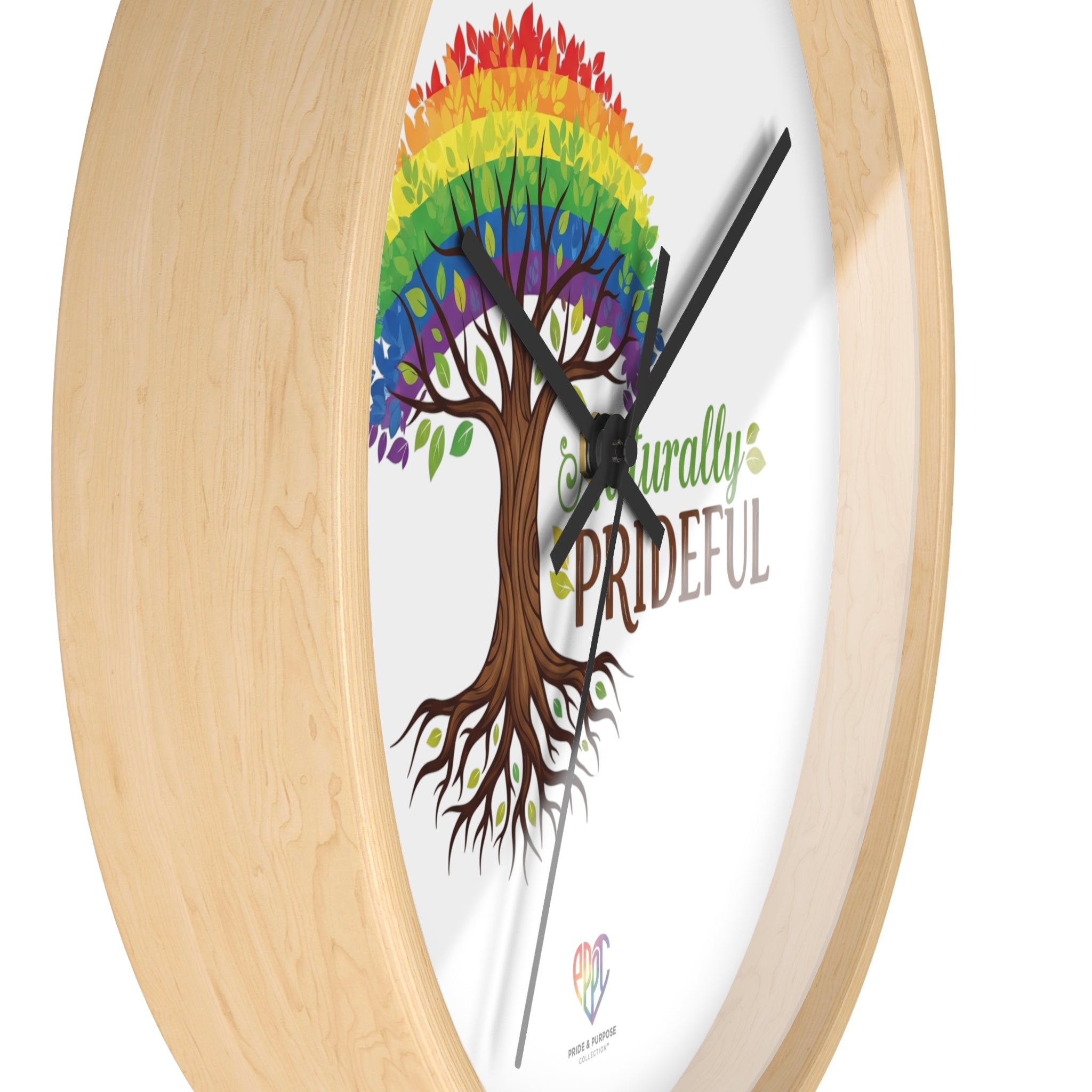 Naturally Prideful™ Rainbow Tree Inspirational Wall Clock