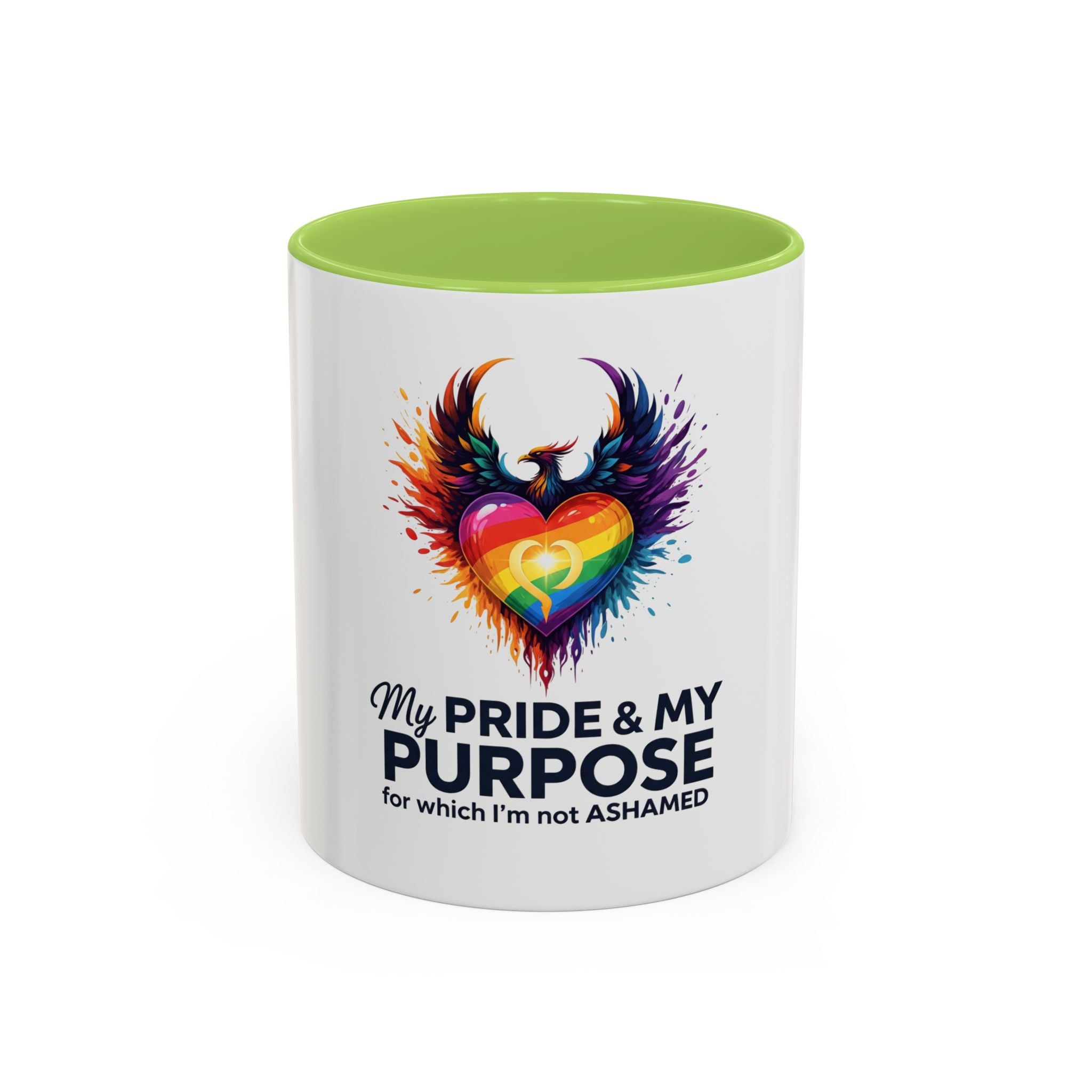 My Pride & My Purpose™ Premium Accent Coffee Mug | LGBTQ+ Pride Drinkware