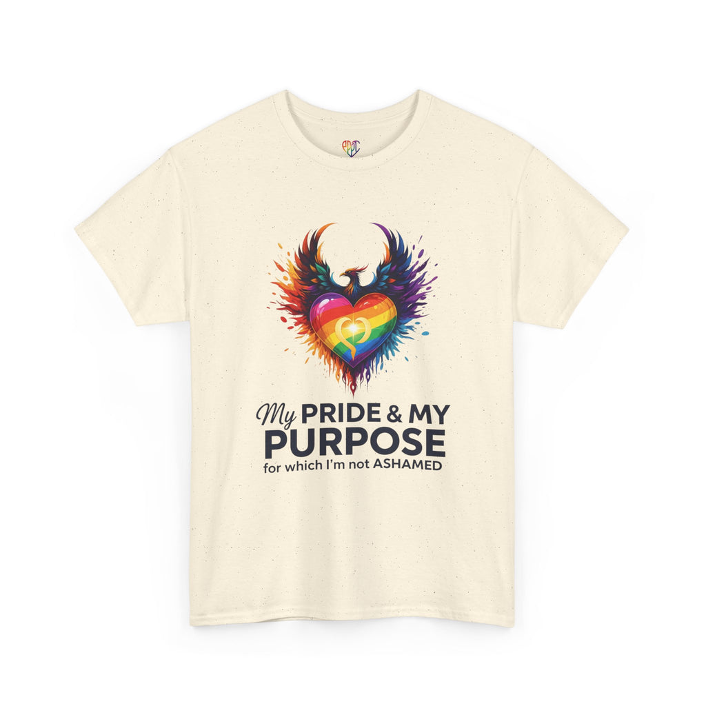 My Pride & My Purpose™ Phoenix Heart Heavy Cotton T-Shirt | LGBTQ+ Pride