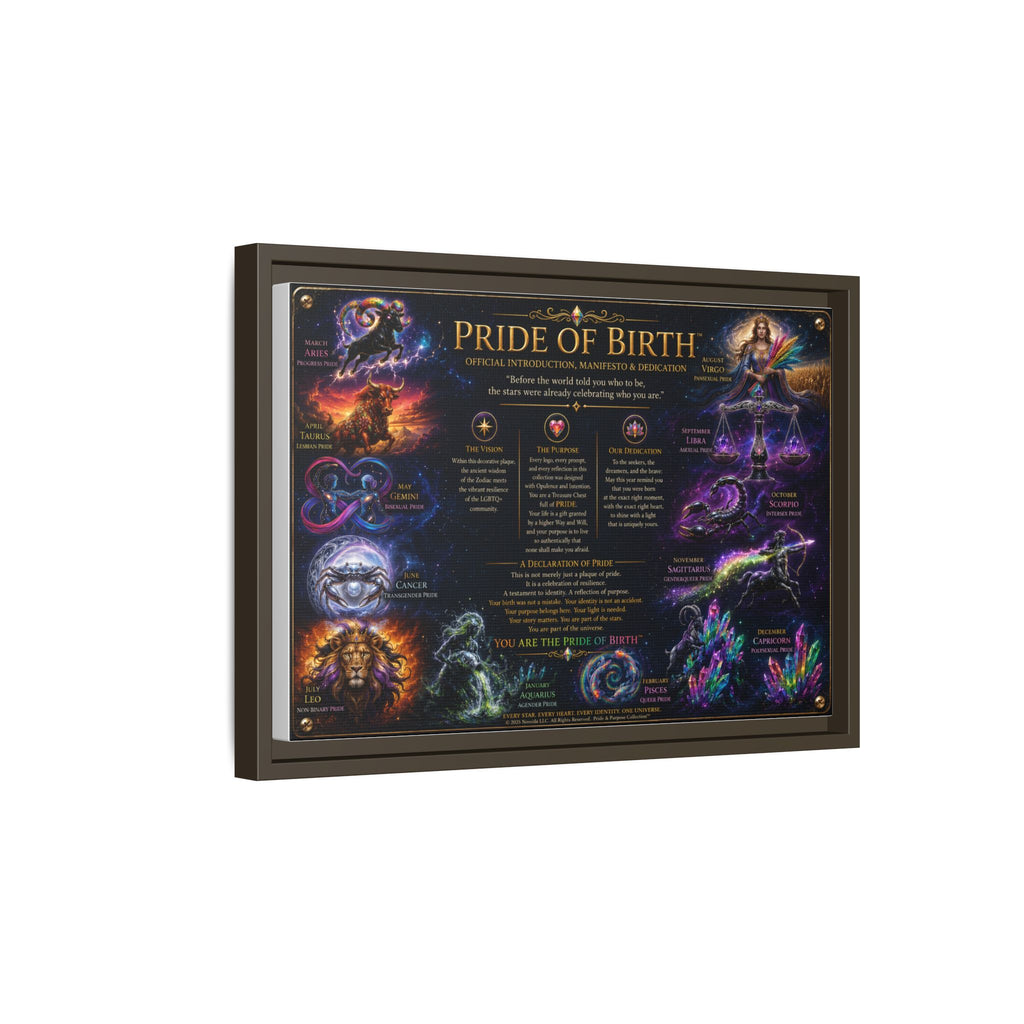"Pride of Birth™ – Signature Legacy Canvas"™  Matte Canvas Framed Art