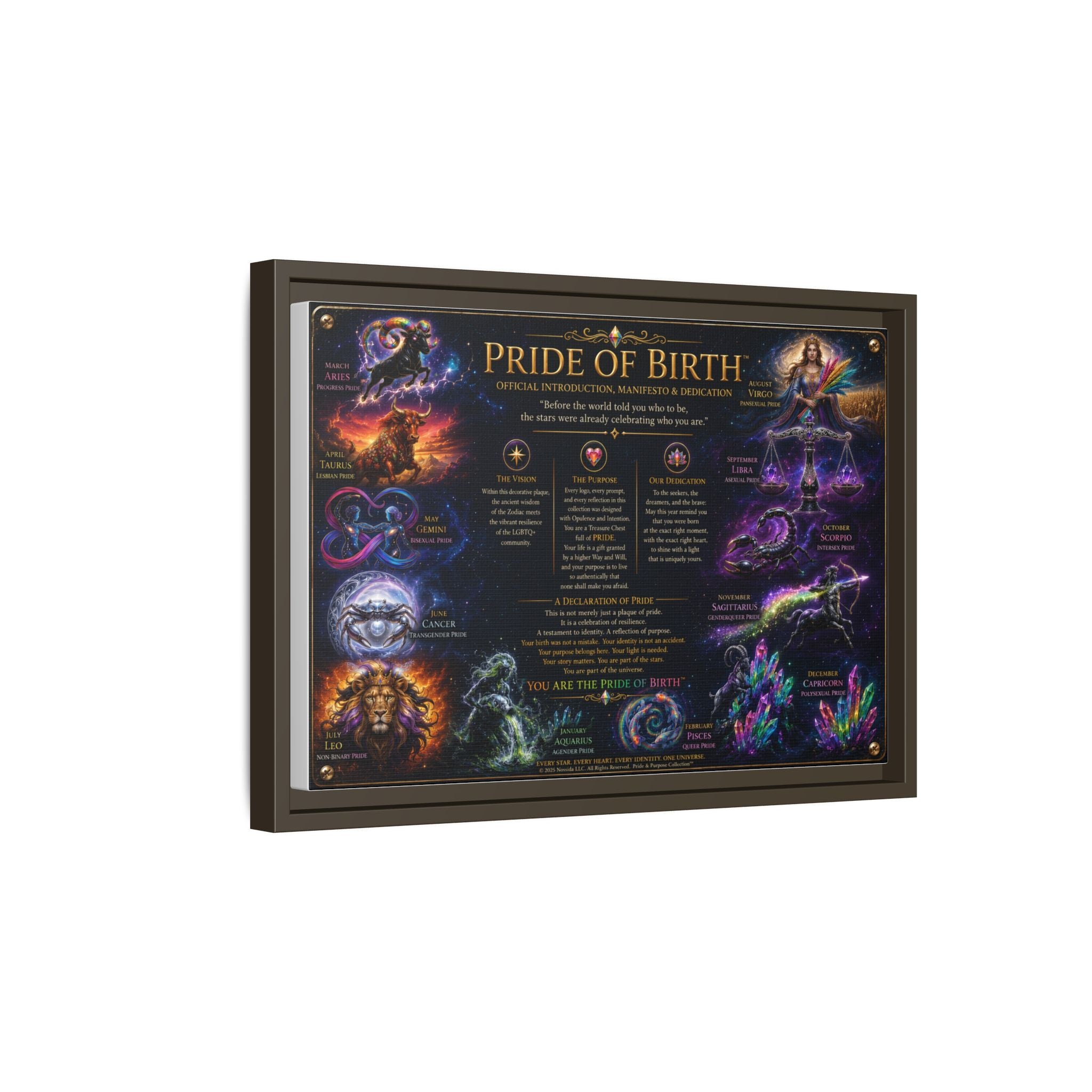 "Pride of Birth™ – Signature Legacy Canvas"™  Matte Canvas Framed Art