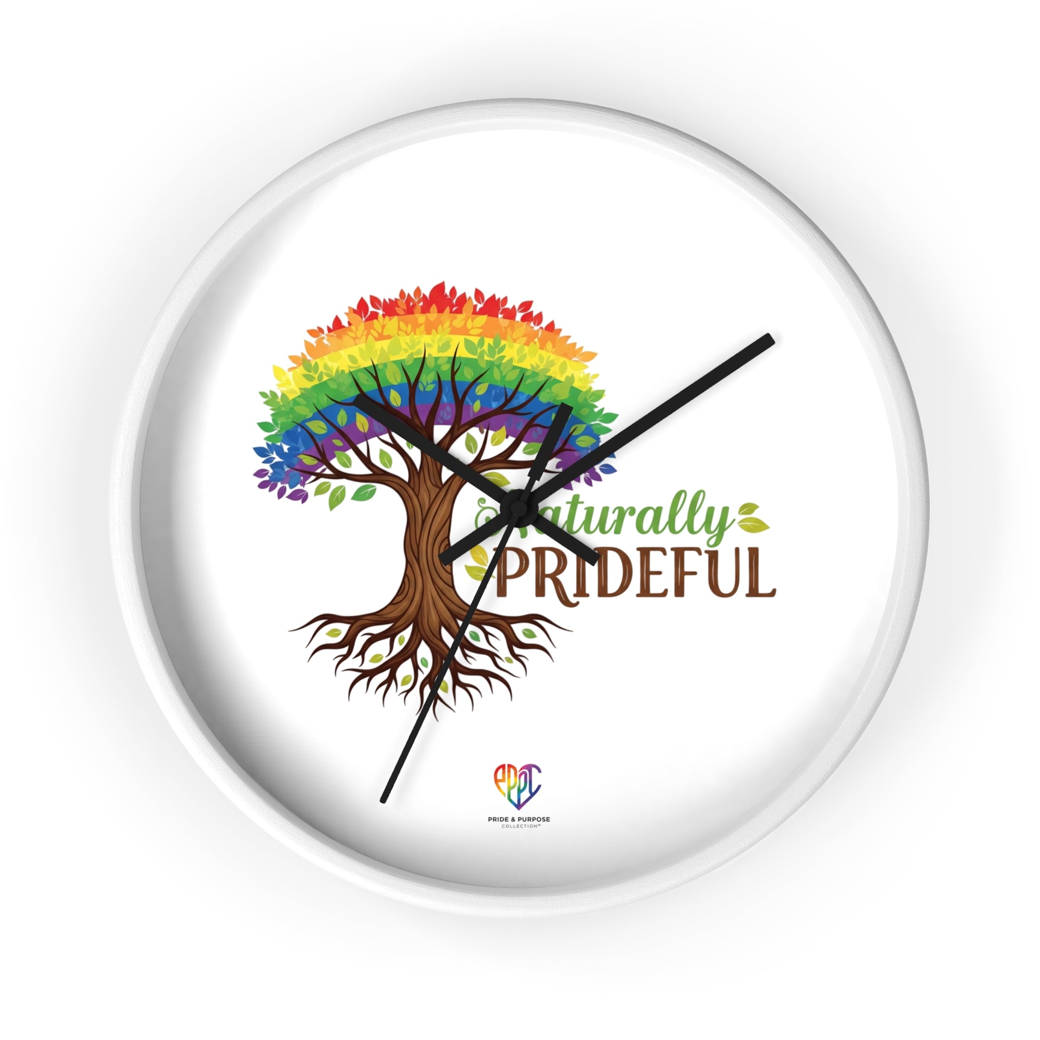 Naturally Prideful™ Rainbow Tree Inspirational Wall Clock