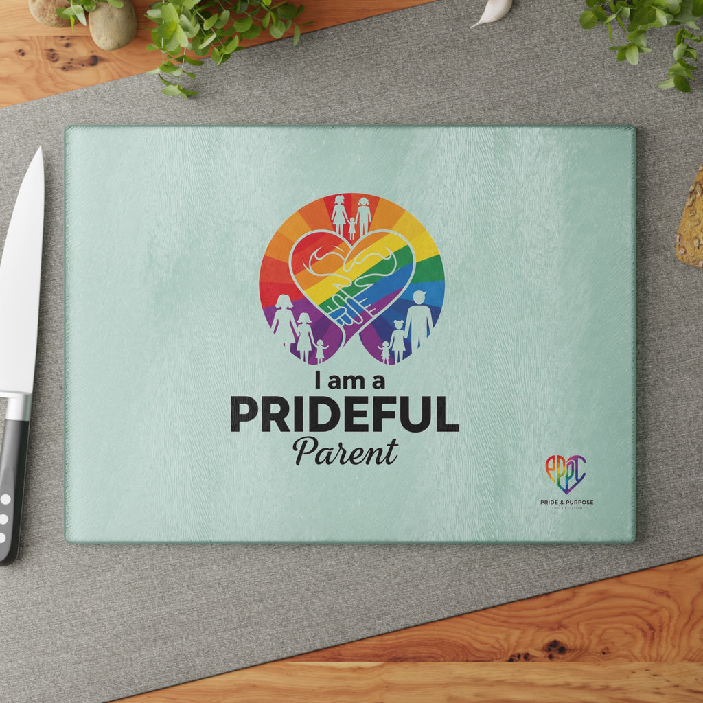 I Am a Prideful Parent™ Premium Glass Cutting Board