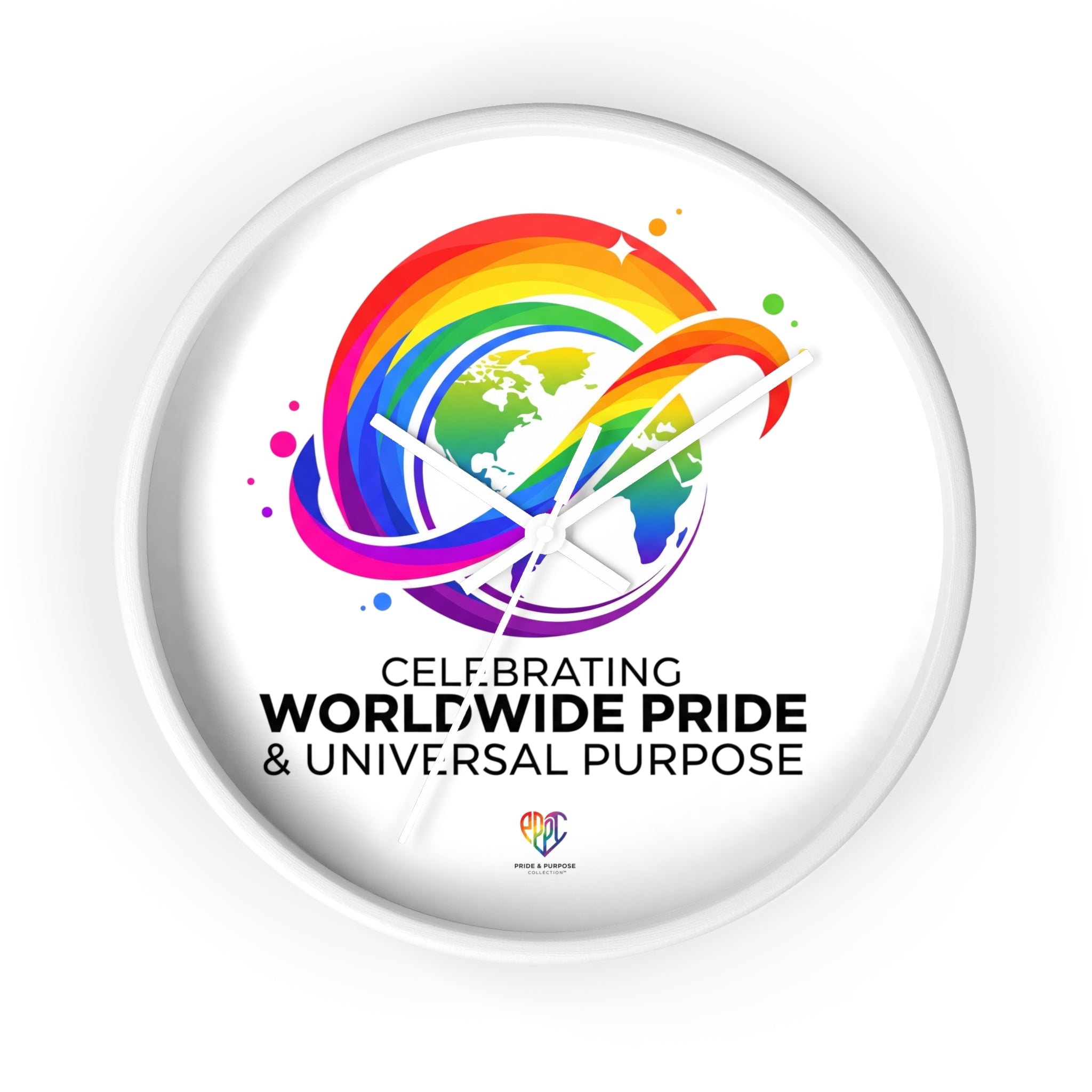 Worldwide Pride™ Rainbow Globe Inspirational Wall Clock | Pride Affirmation