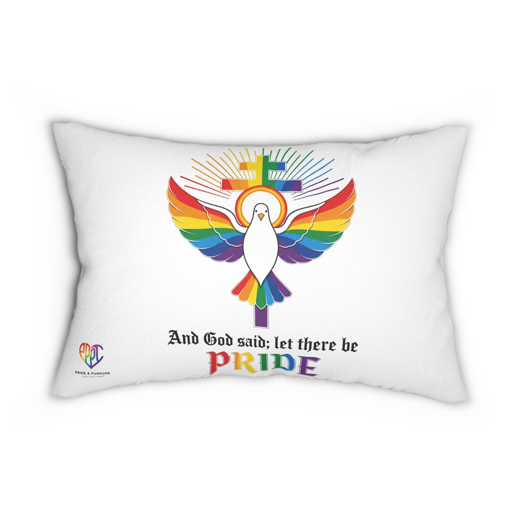 And God Said; Let There Be Pride™ Premium Lumbar Pillow | LGBTQ+ Faith Home Décor