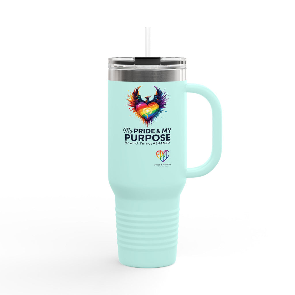 My Pride & My Purpose™ 40oz Insulated Travel Mug with Handle | LGBTQ+ Pride