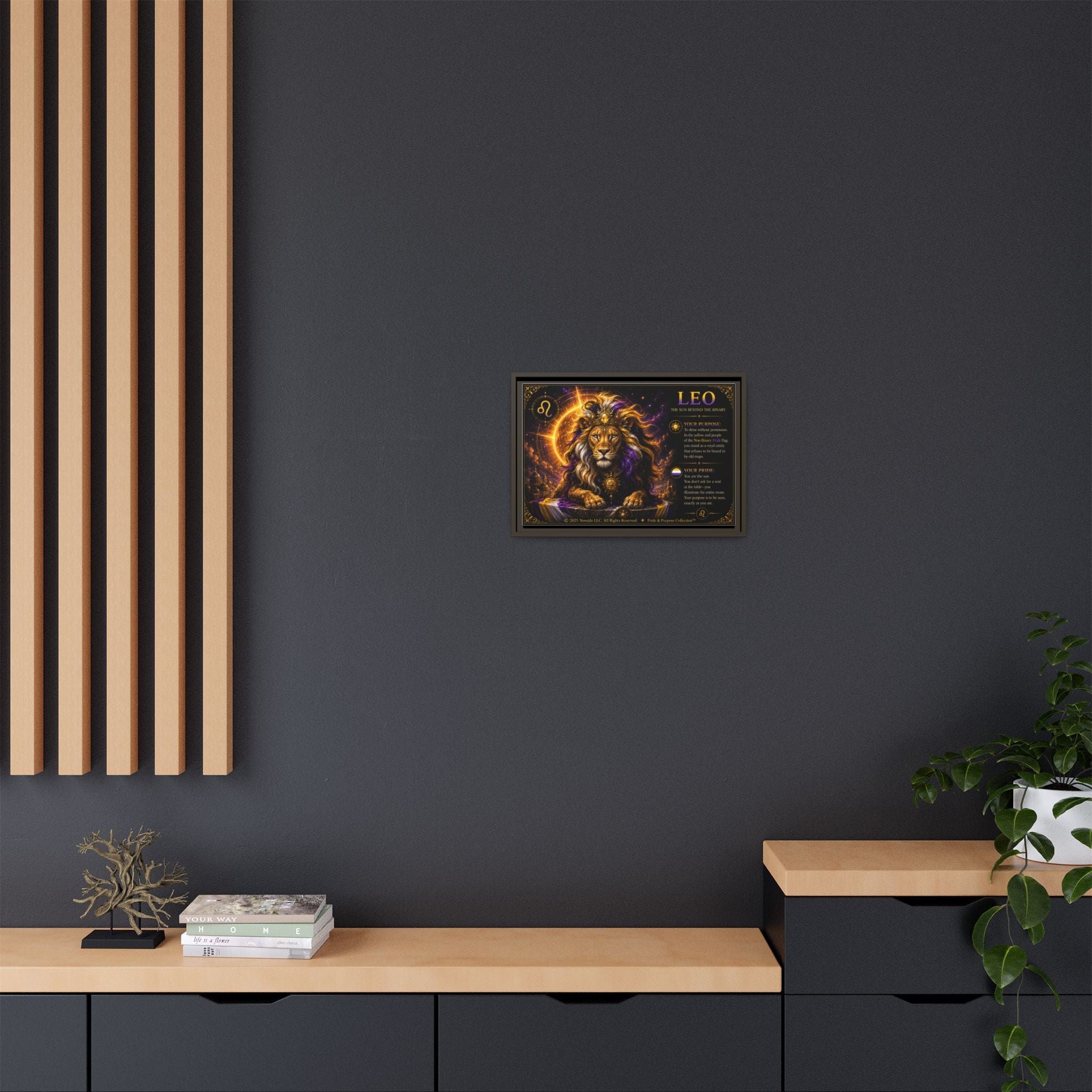 Pride of Birth™ LEO  The Sun Beyond the Binary  Framed Matte Canvas Wall Art