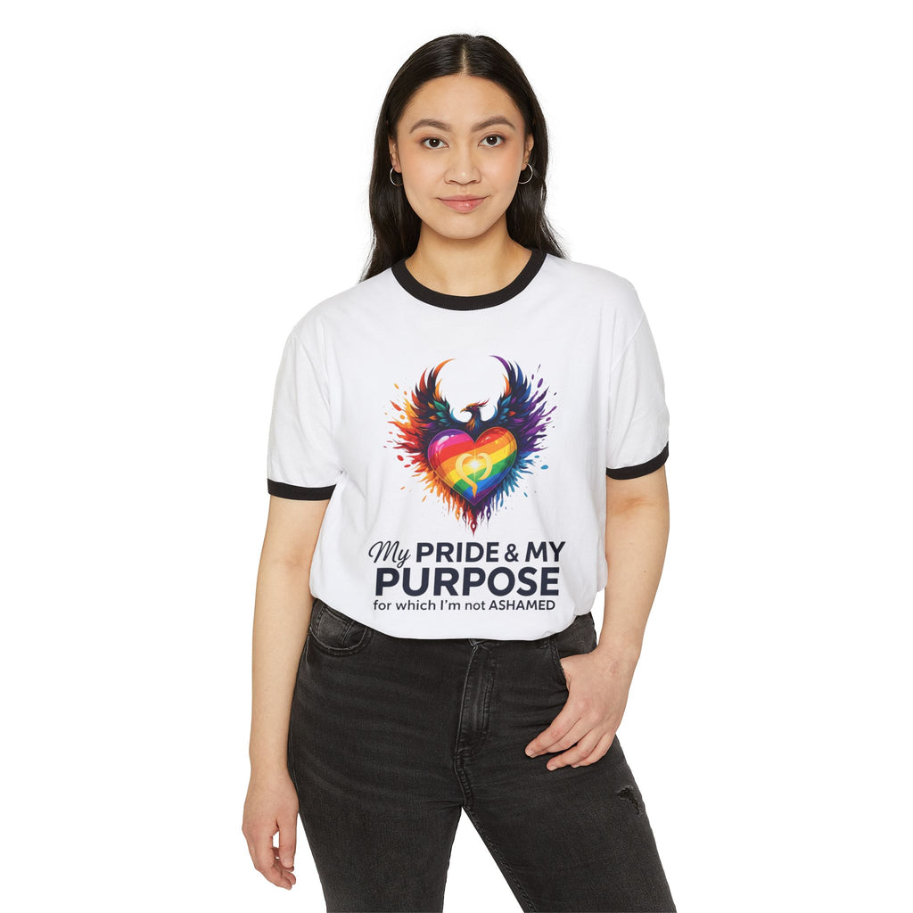 My Pride & My Purpose™ Unisex Premium Ringer T-Shirt | LGBTQ+ Pride Apparel